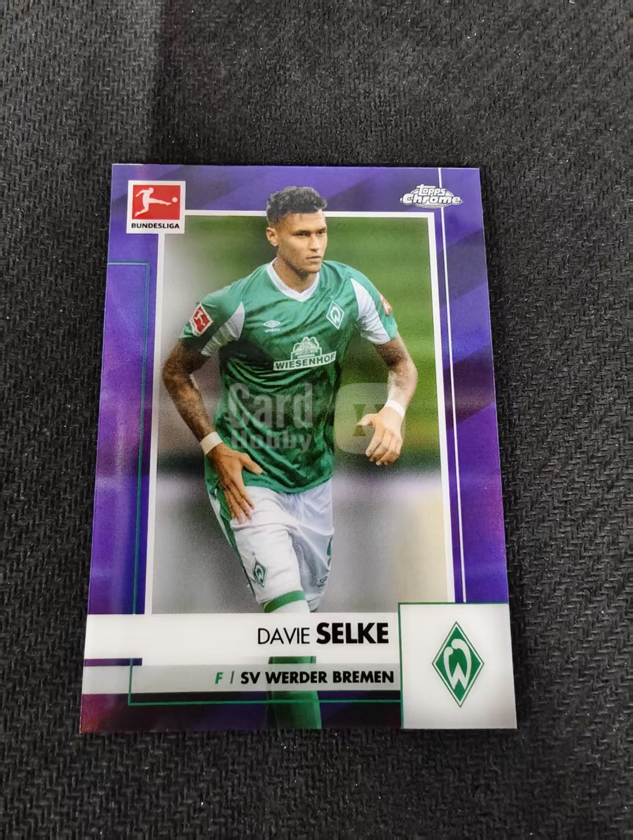 【可合并,不累计】2021 Topps chrome Davie Selke 塞尔克 德甲 不莱梅 紫折 299编 划痕 边角瑕疵