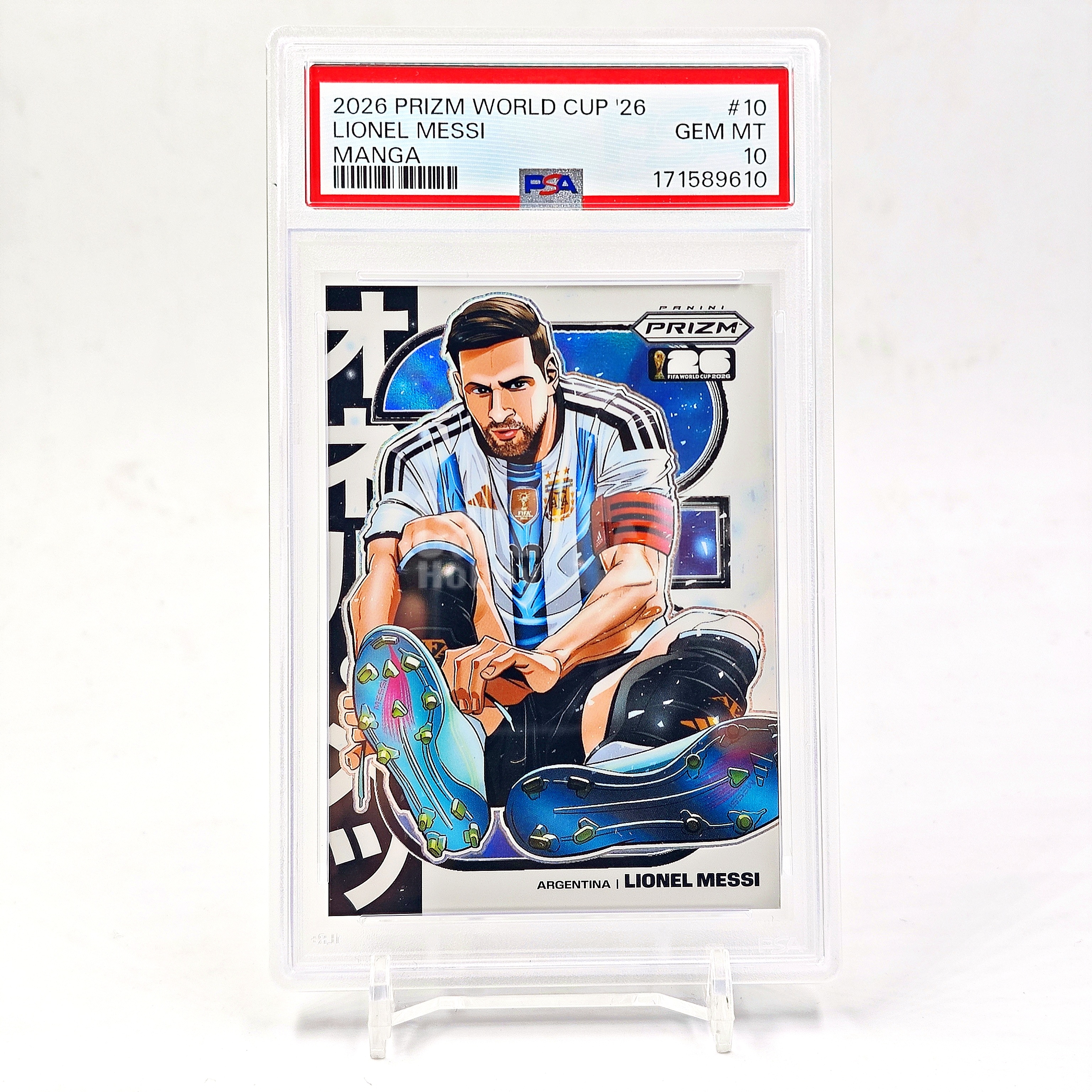 2026 Panini Prizm Lionel Messi 里奥 梅西 Manga 漫画 特卡 日漫 超大比例 SSP 阿根廷 巴萨 巴塞罗那 大巴黎 迈阿密国际 世界杯PZ PSA10 BU009
