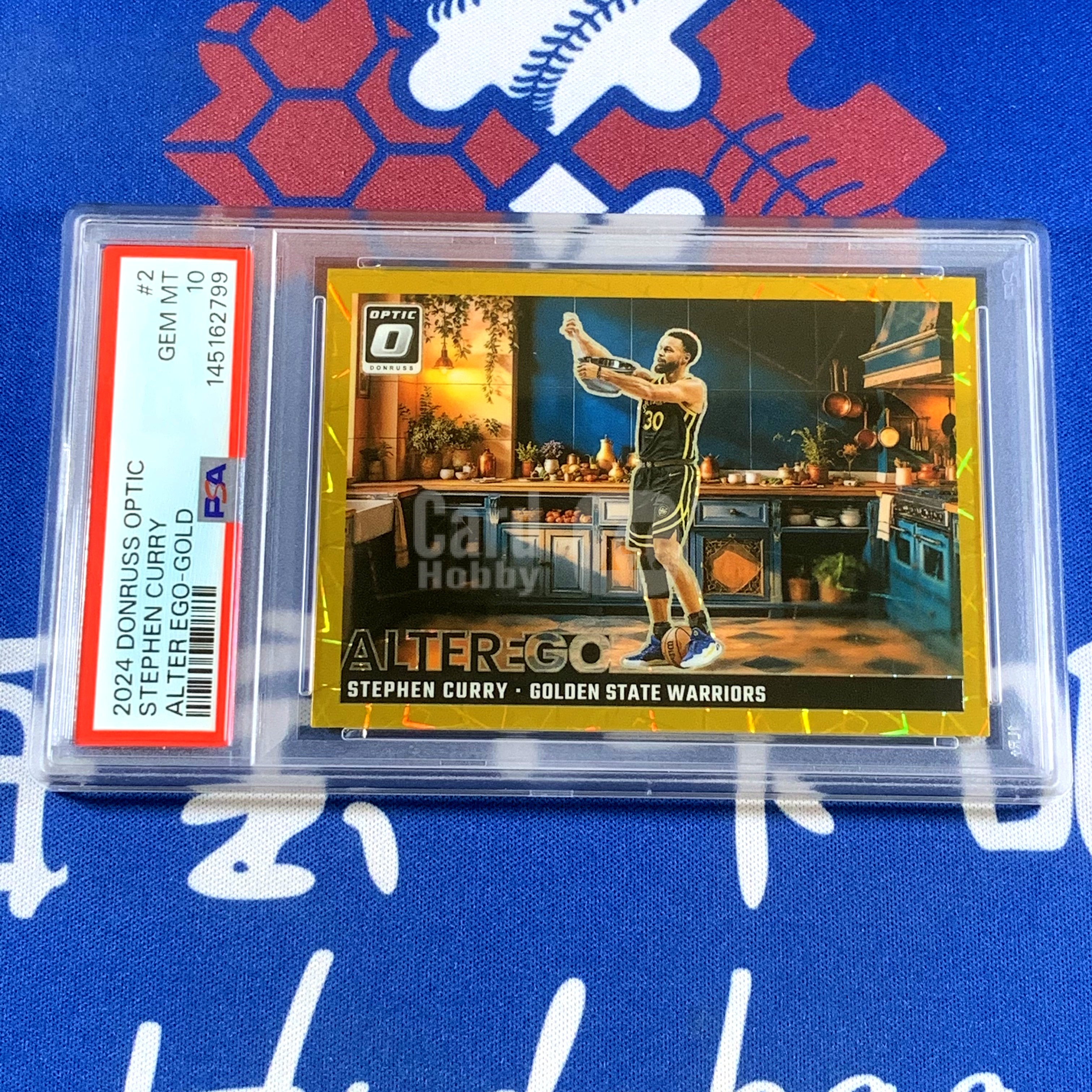 2024-25 Panini Donruss Stephen Curry 【海宝】杜蕾斯optic 勇士 库里 10编 Gold 金折 镭射金 Alter ego 绰号特卡 大比例 PSA10【大厨】