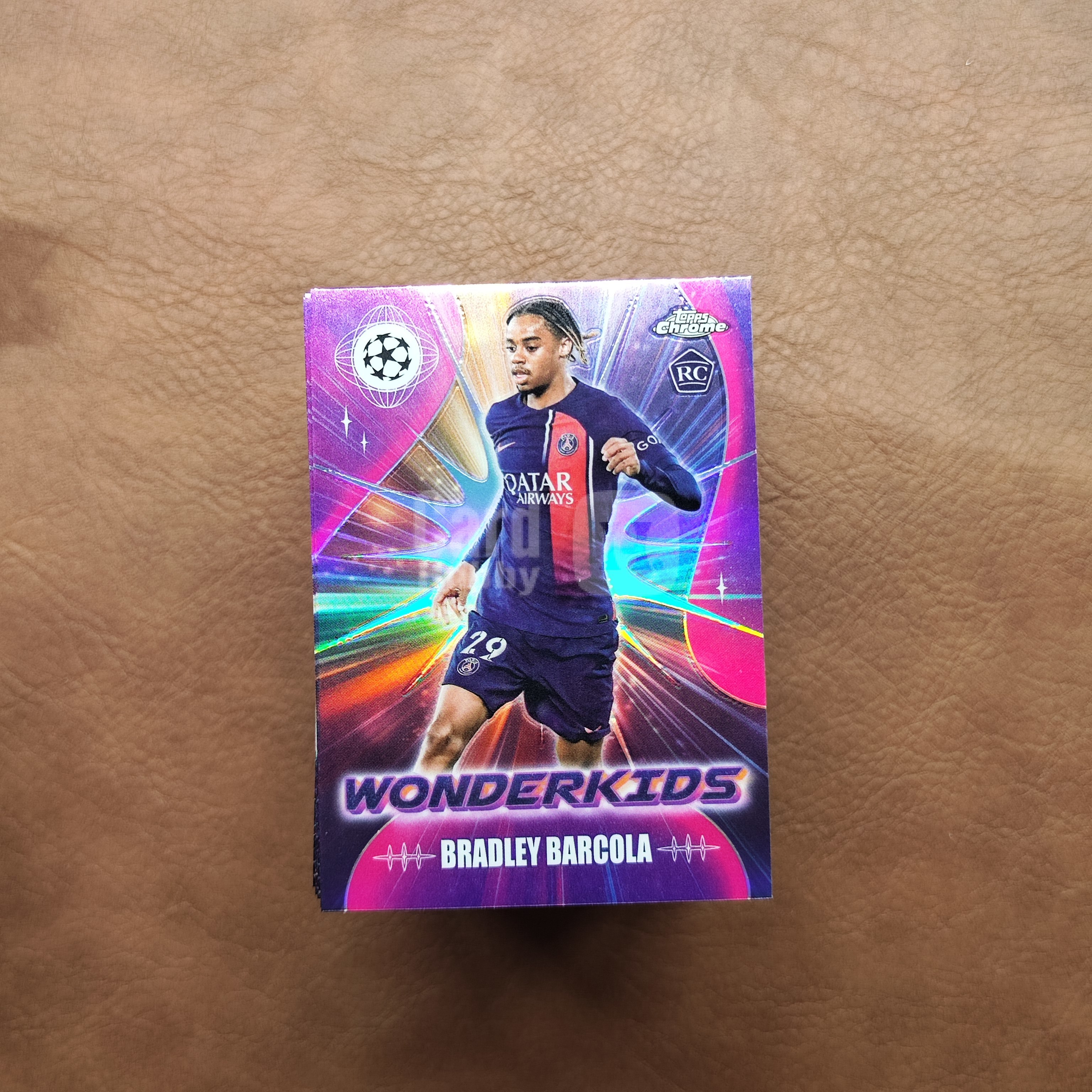 2024 【YM拍卖-代卖/回收】 topps - Bradley Barcola 布拉德利 巴尔科拉 大巴黎 RC新秀  欧冠TC 神奇小妖特卡 银折 Y0160