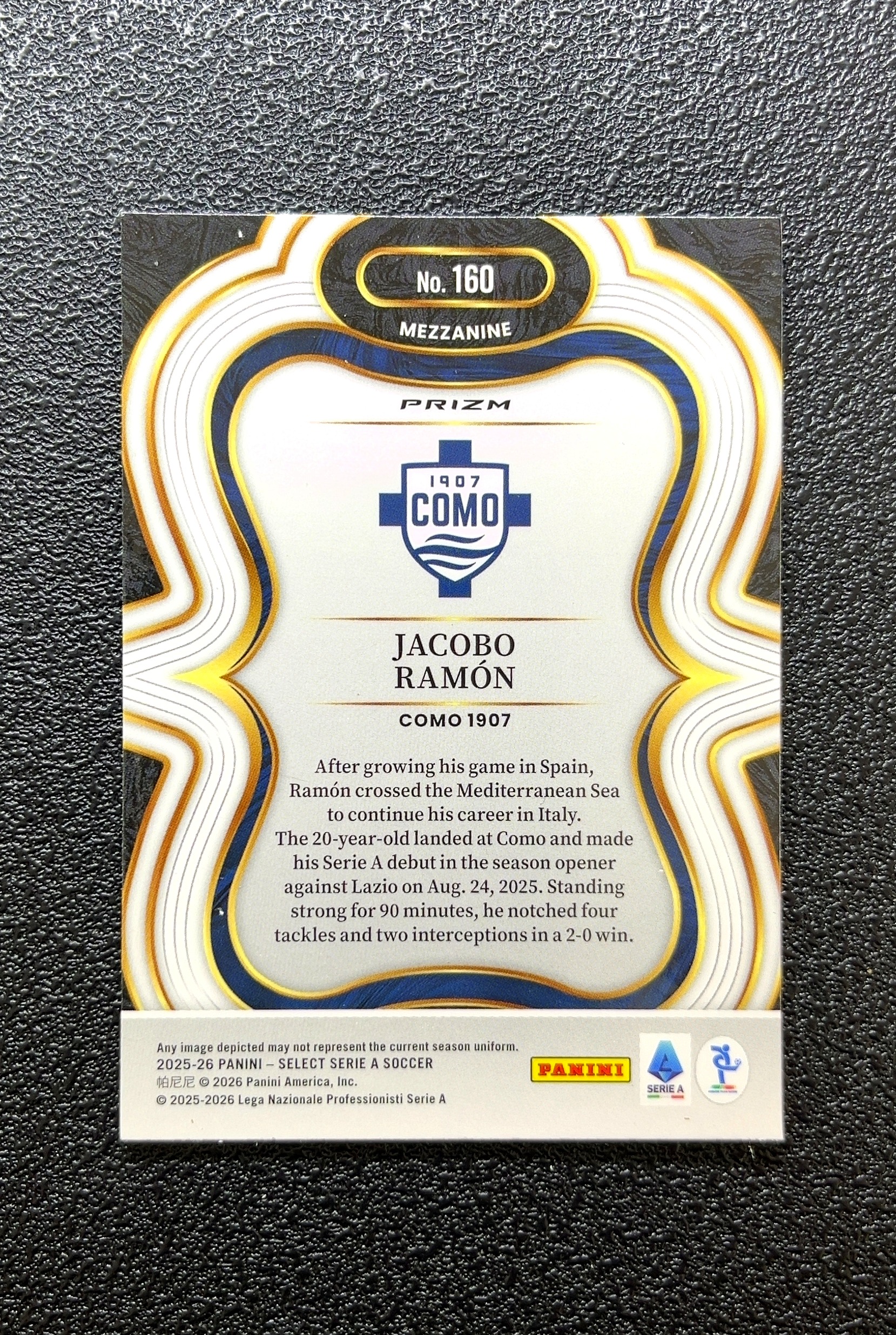 【岛屿拍卖】2025-26 Panini Select Prizm 蜂窝 PRIZM JACOBO RAMÓN 雅科布·拉蒙 银折 折射 卡品如图 高价值 #160 COMO 0015#117
