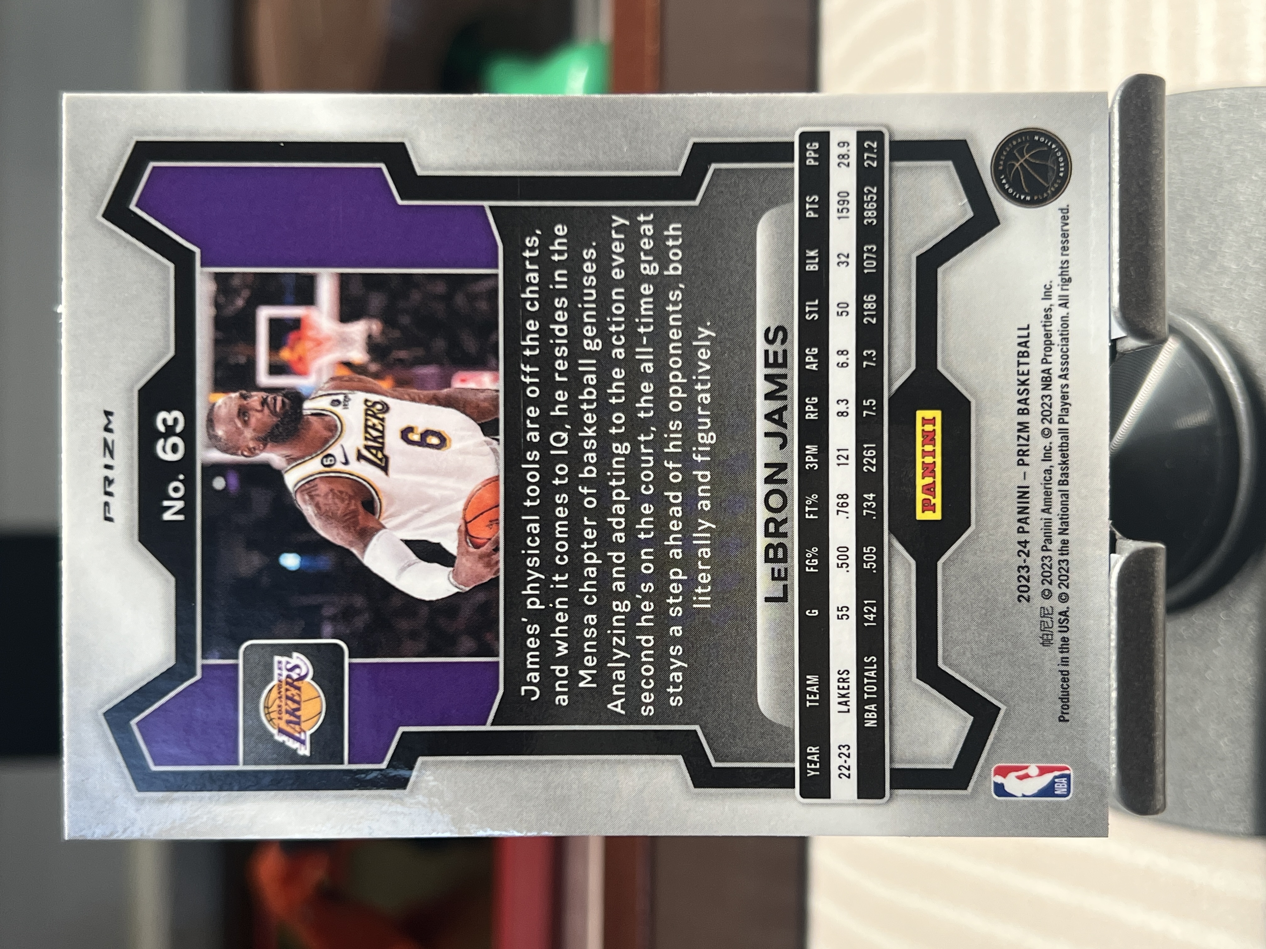 2023-24 Panini Prizm LeBron James 勒布朗 詹姆斯 洛杉矶湖人 蓝波纹 正base