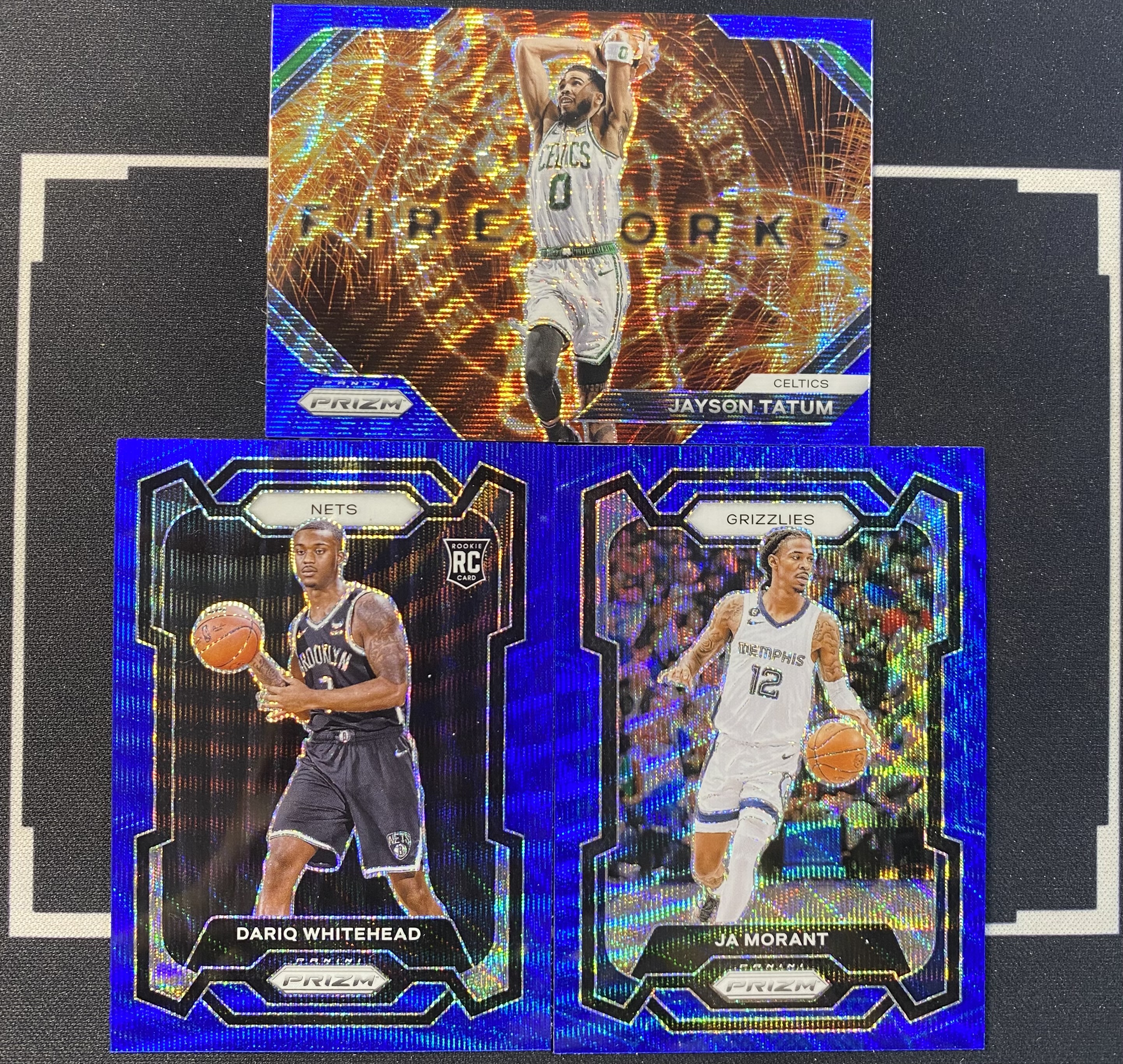 2023-24 PANINI PRIZM PZ RC 折射 蓝波纹折 贾 莫兰特 新秀 怀特黑德 烟花特卡 杰森 塔图姆 卡品如图 收藏必备 -Zle-【乌苏拍卖】