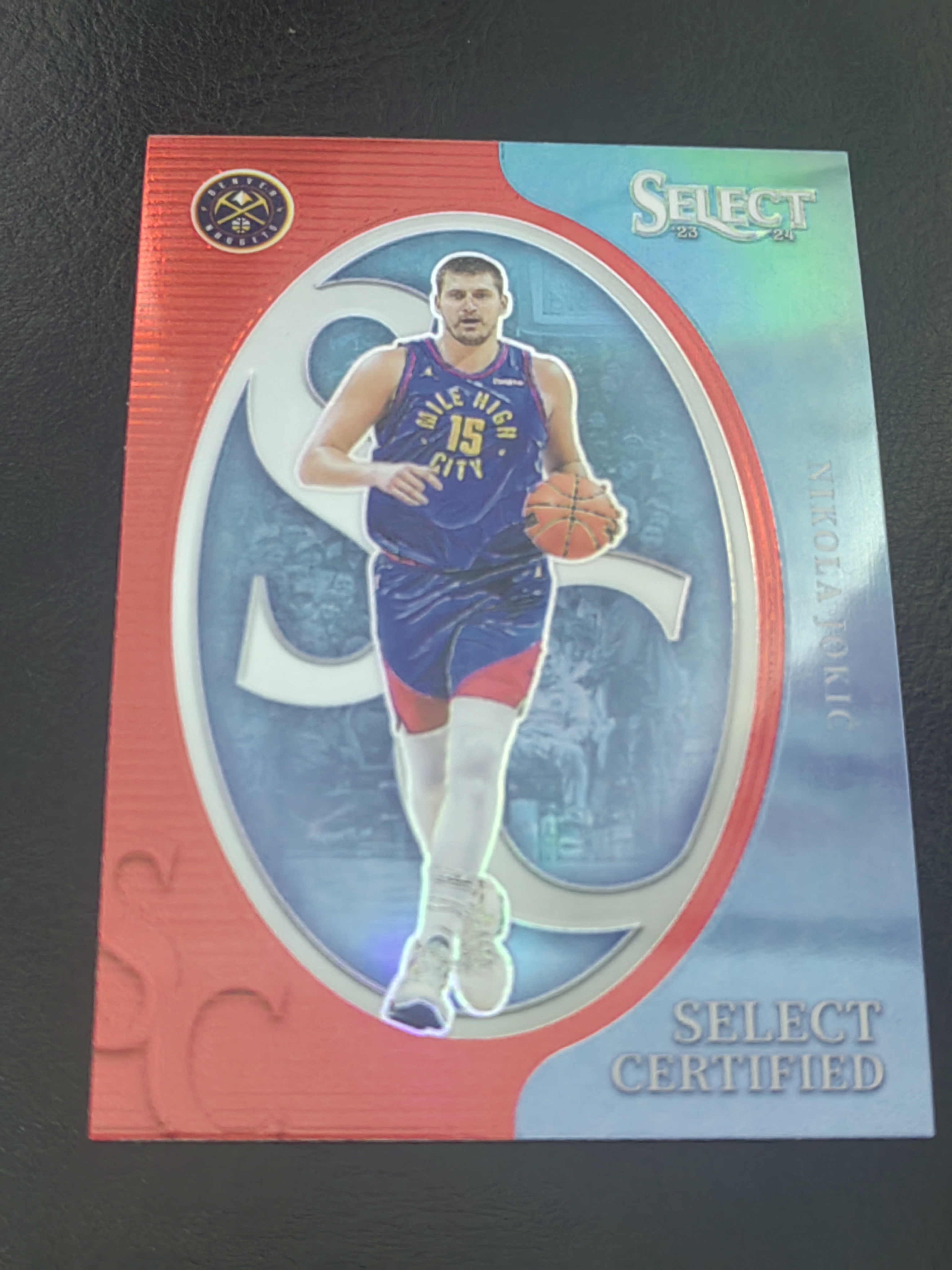 2023-24 Panini Select Nikola Jokic SELECT 尼古拉·约基奇 掘金 认证特卡 银折 篮 白边白角 不保卡品 卡品如图