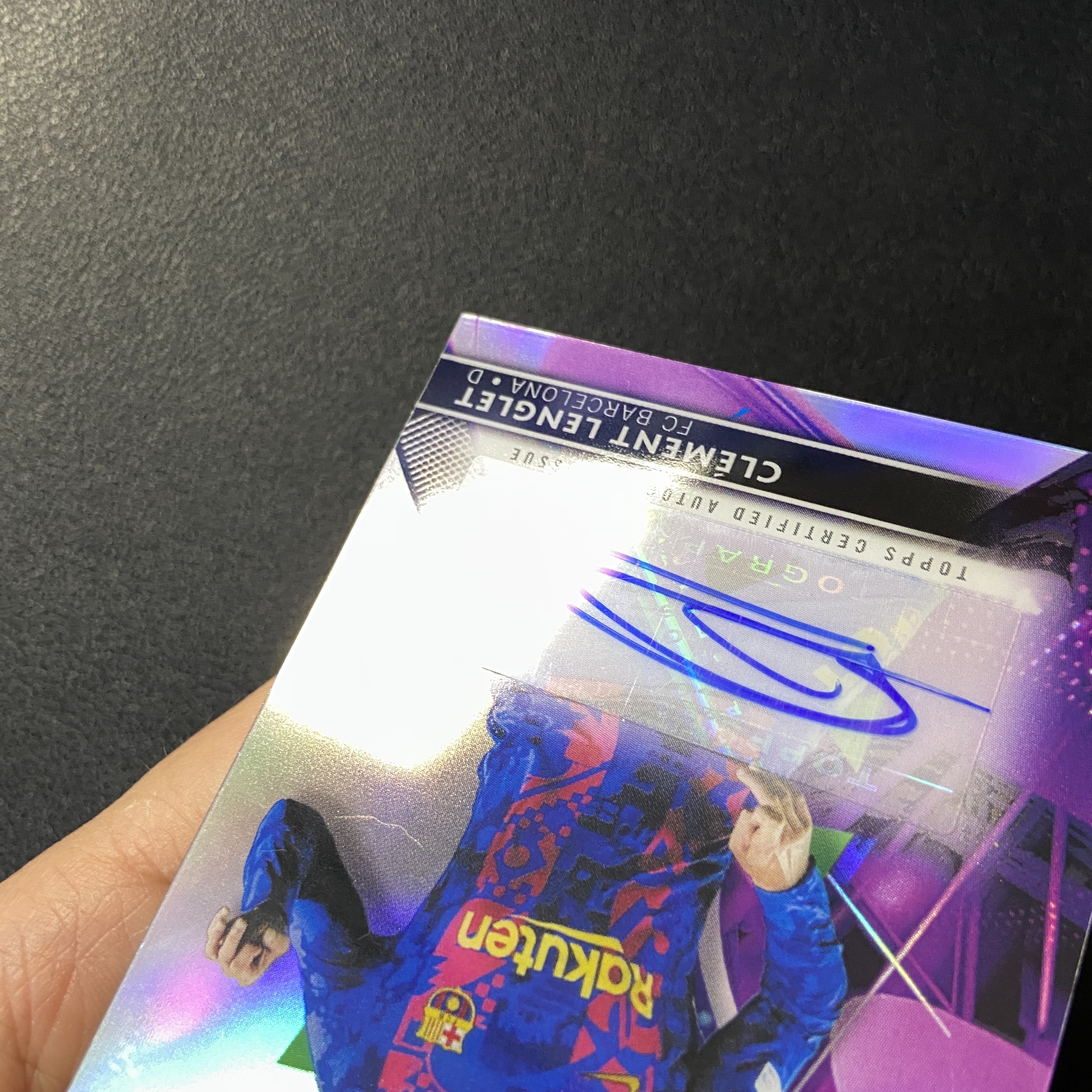 【拔脚代卖】2022 Topps Finest 欧冠 Clement Lenglet 朗格莱 巴萨 马竞 签字 银折收藏必备 瑕疵如图|拔脚白头H41