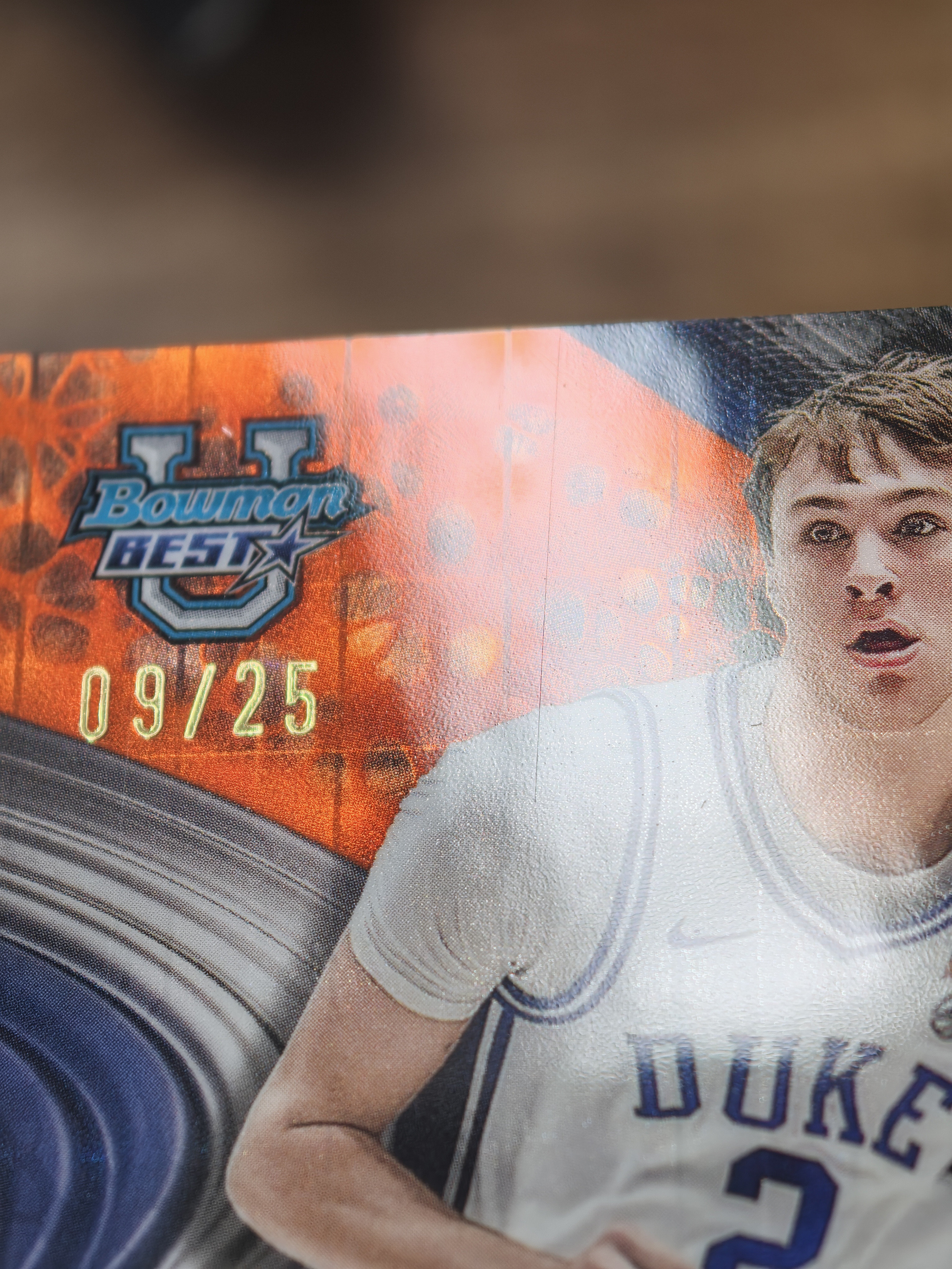 2024-25 Topps Bowman's Best Cooper Flagg 大学篮球 杜克大学 状元 库珀弗拉格 09/25编 签字 贴签 橙马赛克折 折射 微瑕 卡品如图 流浪