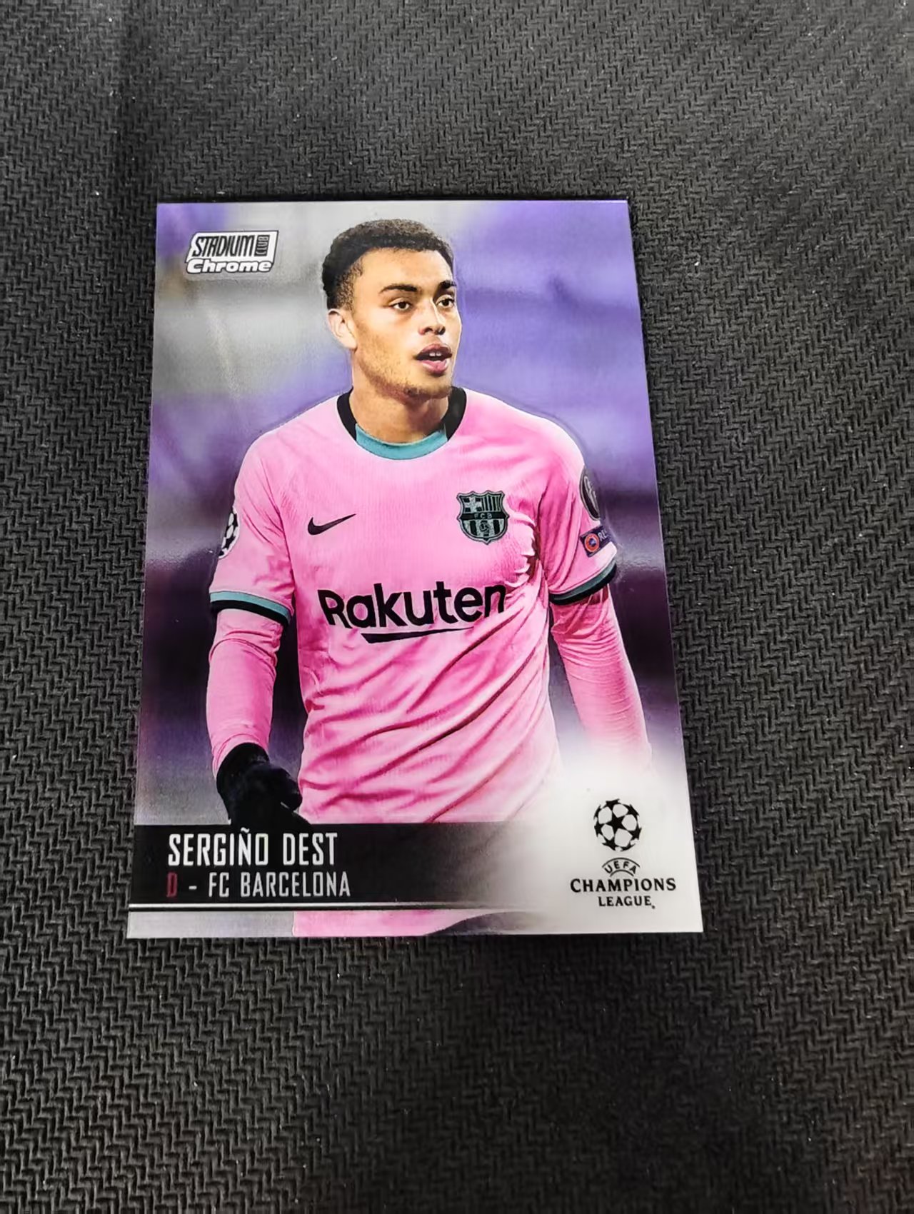 【可合并,不累计】2021 Topps Stadium Club Chrome Sergino Dest 德斯特 巴塞罗那 竞技场 欧冠 划痕 边角瑕疵 #16
