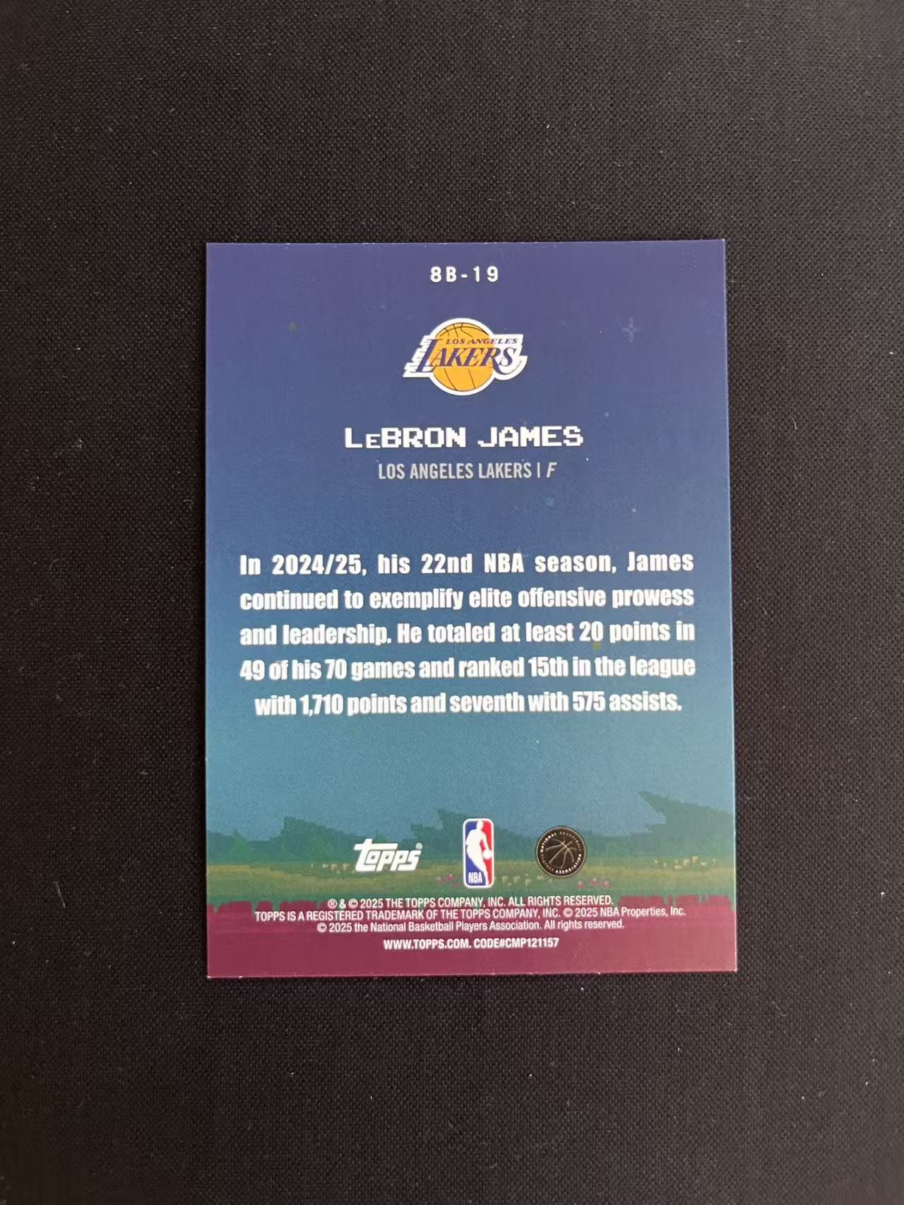 2025-26 Topps LeBron James 勒布朗詹姆斯 8Bit Ballers 八比特特卡 湖人 折射【彭于晏#4】