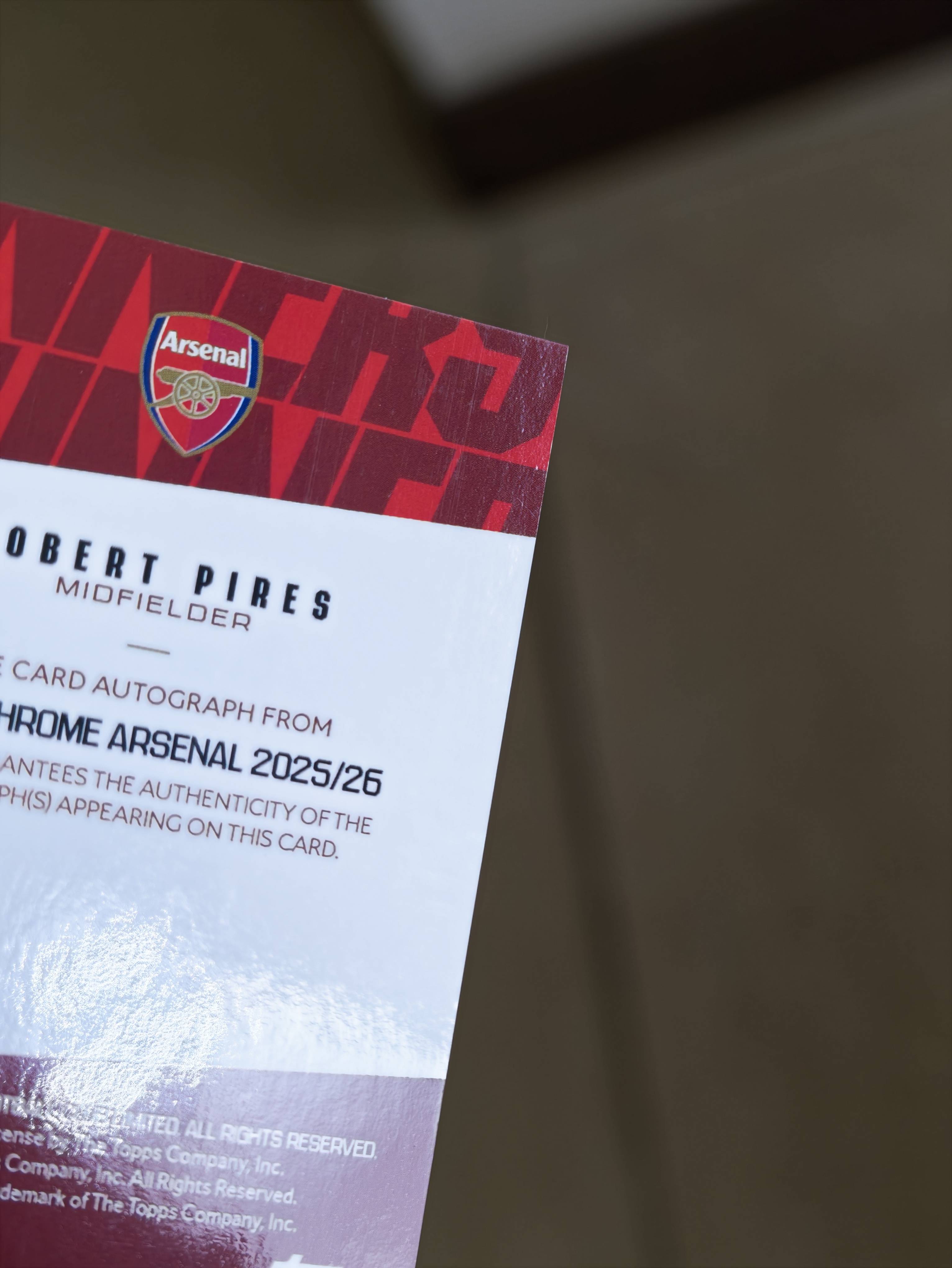 2026 Topps Chrome Robert Pires 阿森纳队盒TC 法国 传奇名宿 罗伯托 皮雷斯 皮雷 紫折签 签字 签名限量75编 卡品如图(斐济杯)