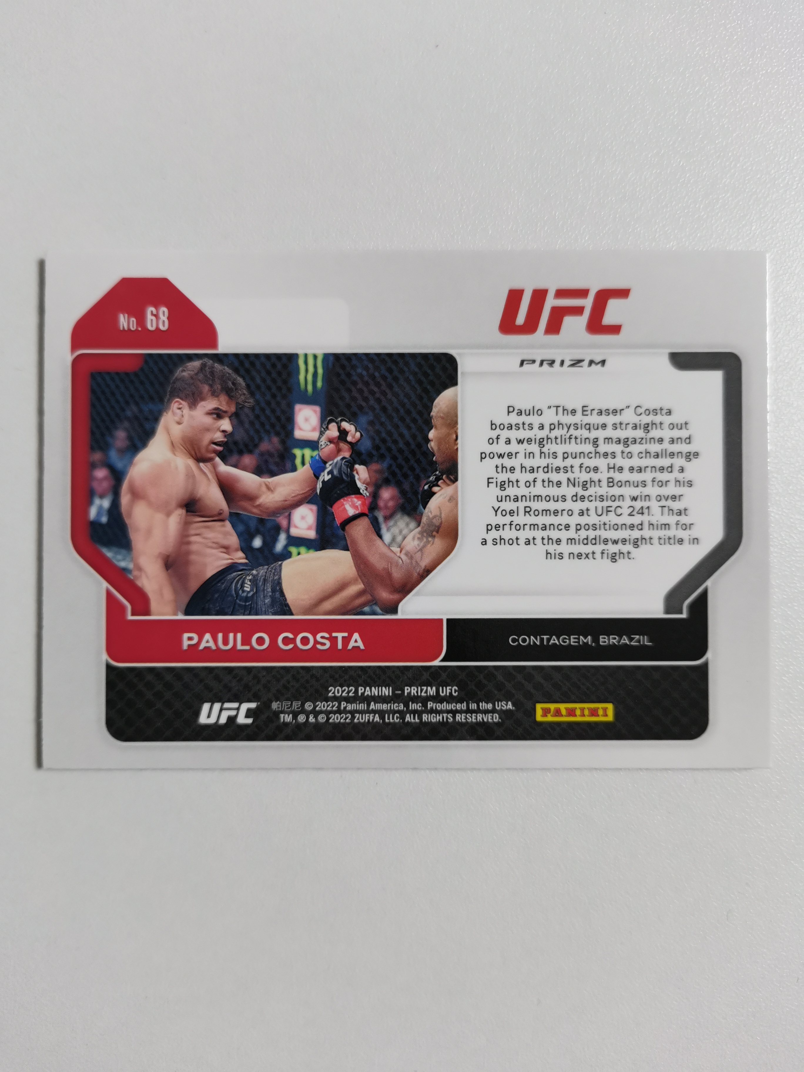2022 Panini Prizm Paulo Costa 保罗 科斯塔 UFC 银折 收藏凑套 卡品如图 免费代拍(CLB009)