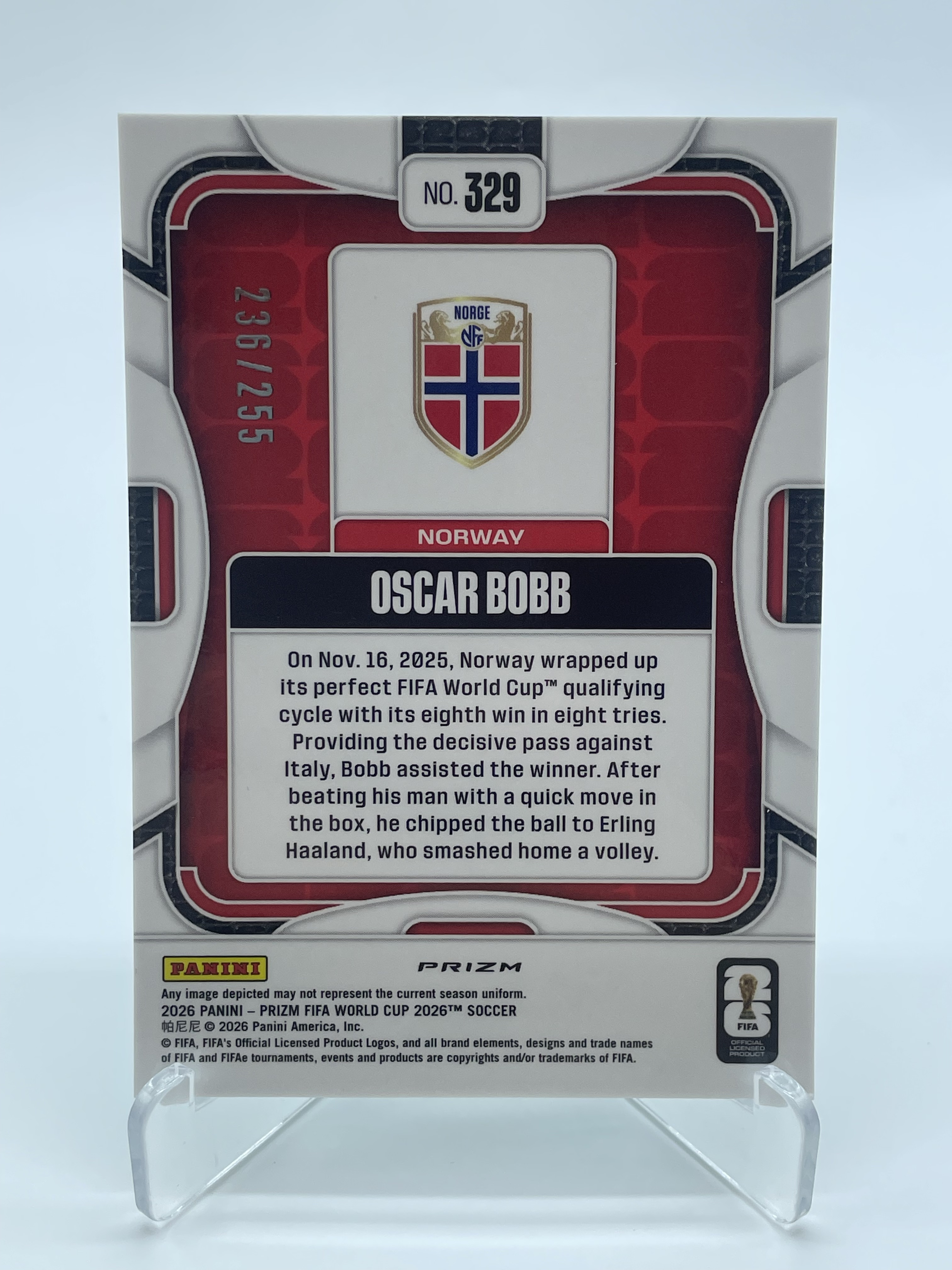 2026 Panini Prizm FIFA World Oscar Bobb【Simple 还没】世界杯 PZ 挪威 奥斯卡 鲍勃 225编 绿折 熔岩折 卡品如图 专收必备