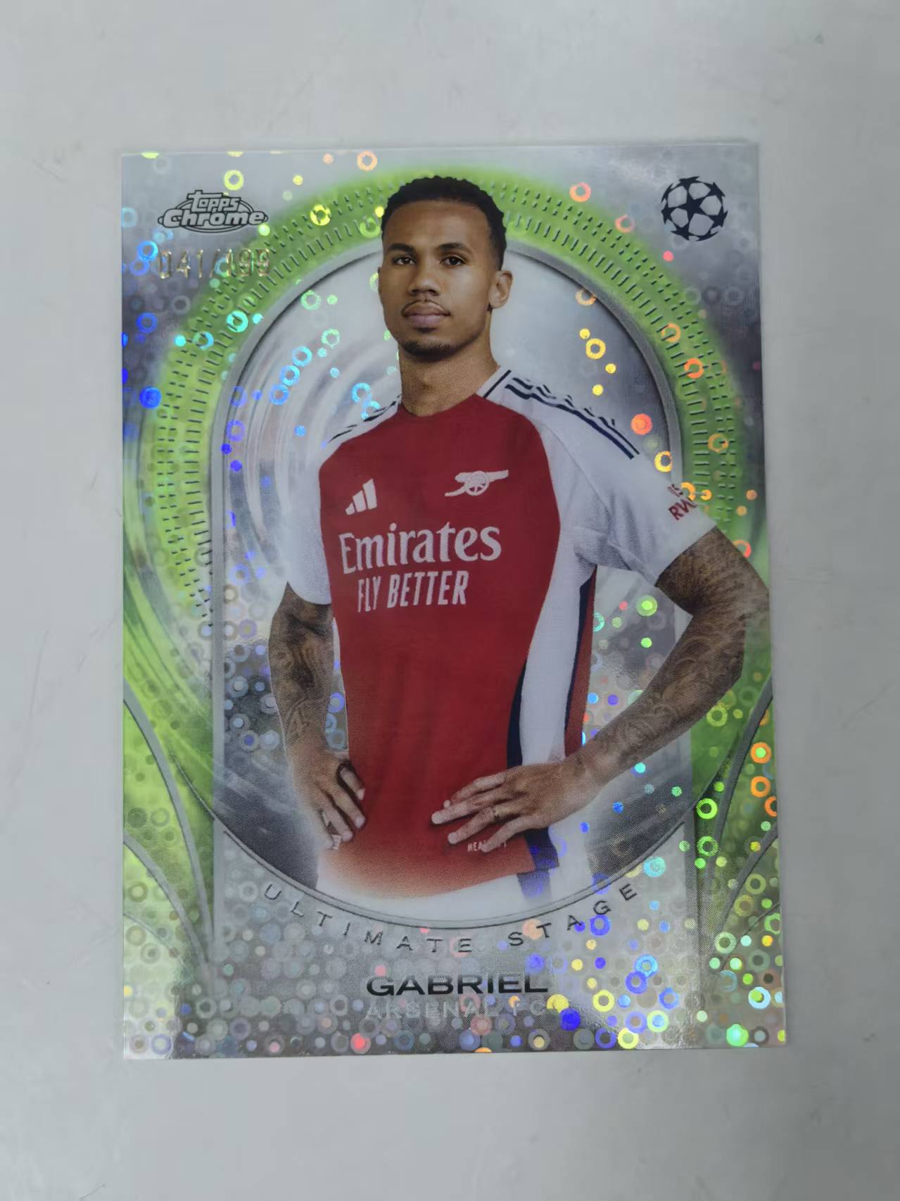 2025 Topps Topps Gabriel #USC-5 欧战UCC 阿森纳 欧冠 加布里埃尔 泡泡银折 199编 【梅东】 银泡泡折
