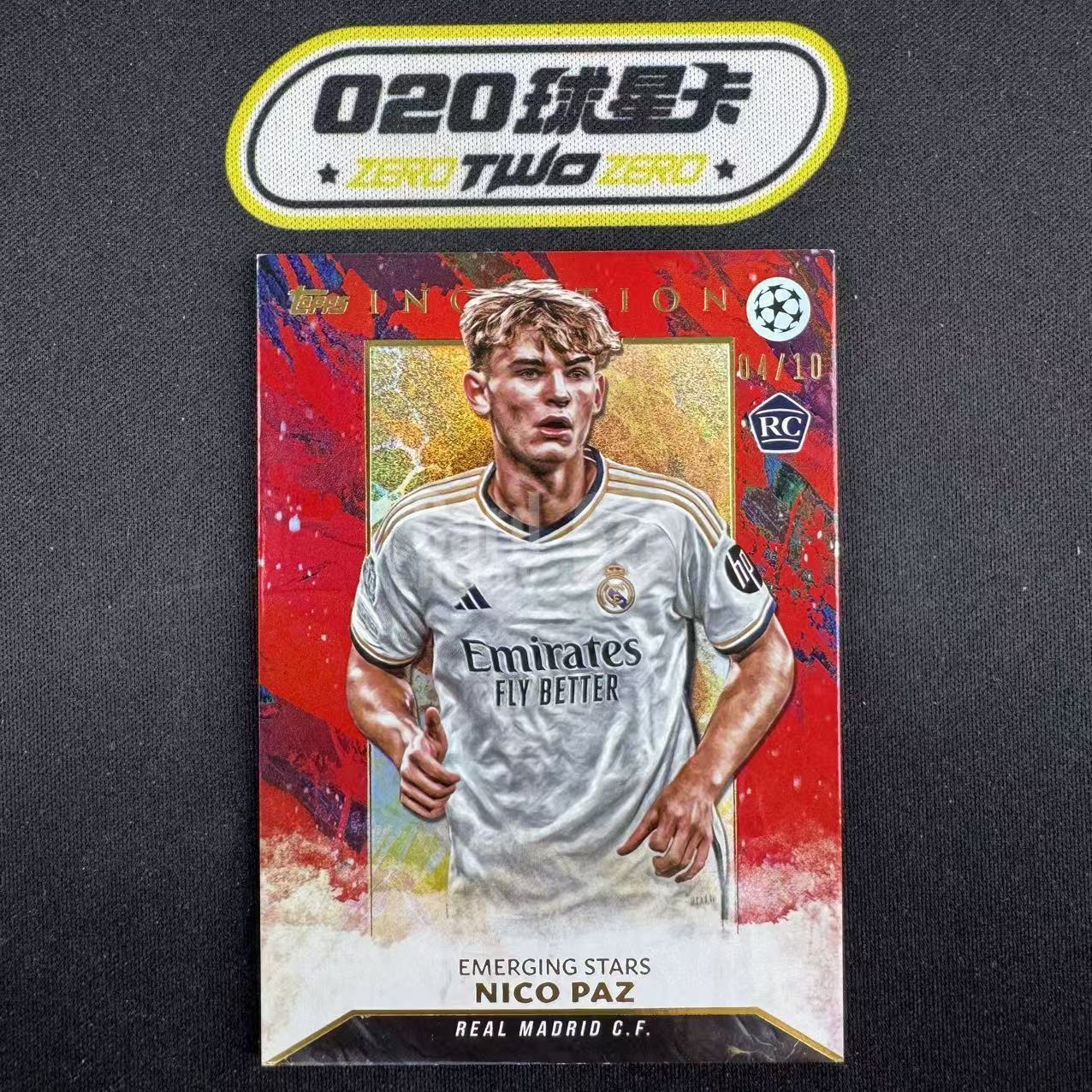 2023-24 Topps Inception Nico Paz 盗梦 尼科 帕兹 新秀RC 4/10编 新星 红平行 皇马 微瑕如图(OSORA)