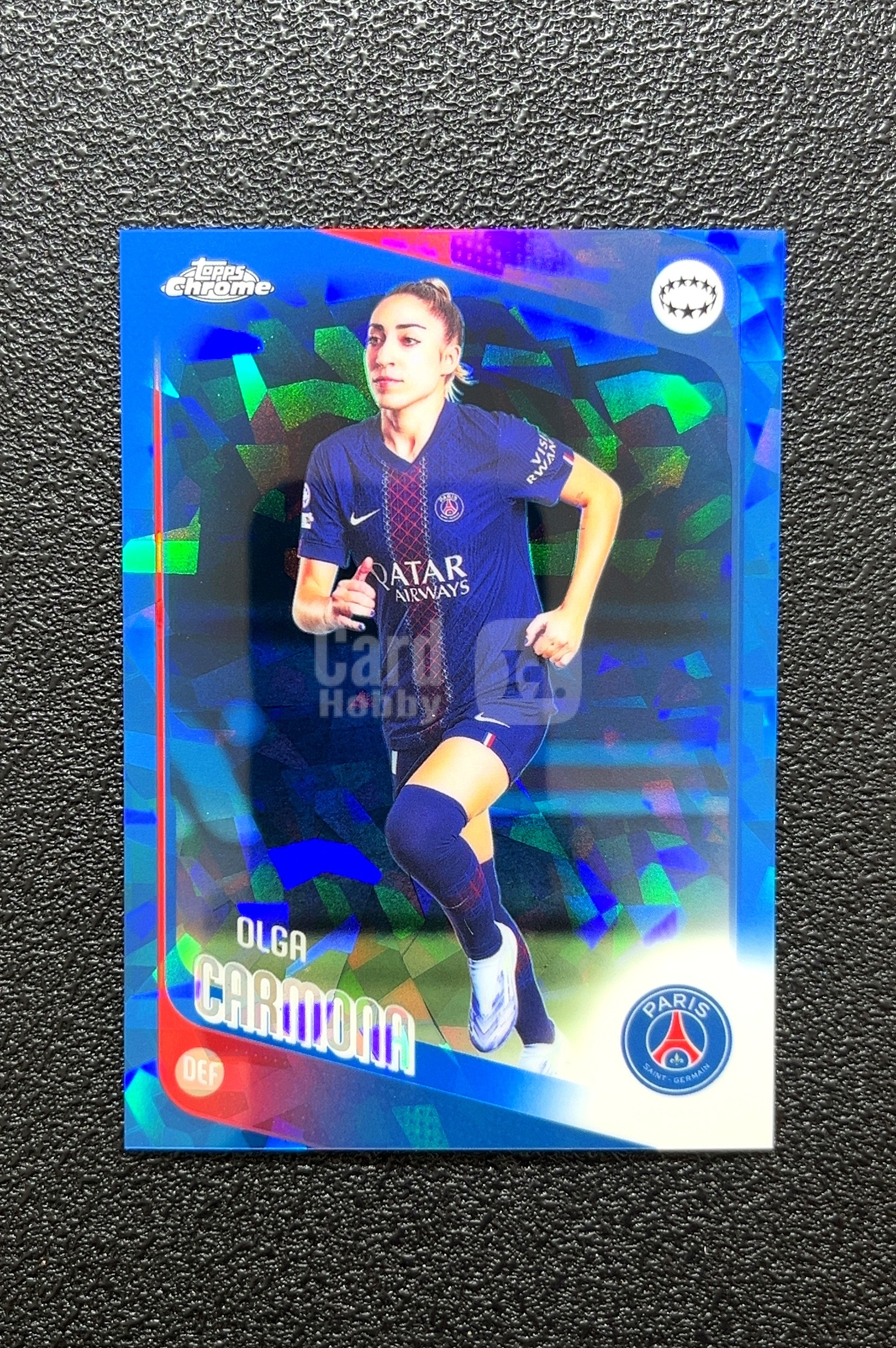 【岛屿拍卖】2025 Topps Chrome Olga Carmona 奥尔加·卡莫纳 蓝碎冰折 折射 卡品如图 高价值 #36 Paris Saint-Germain 0007#285