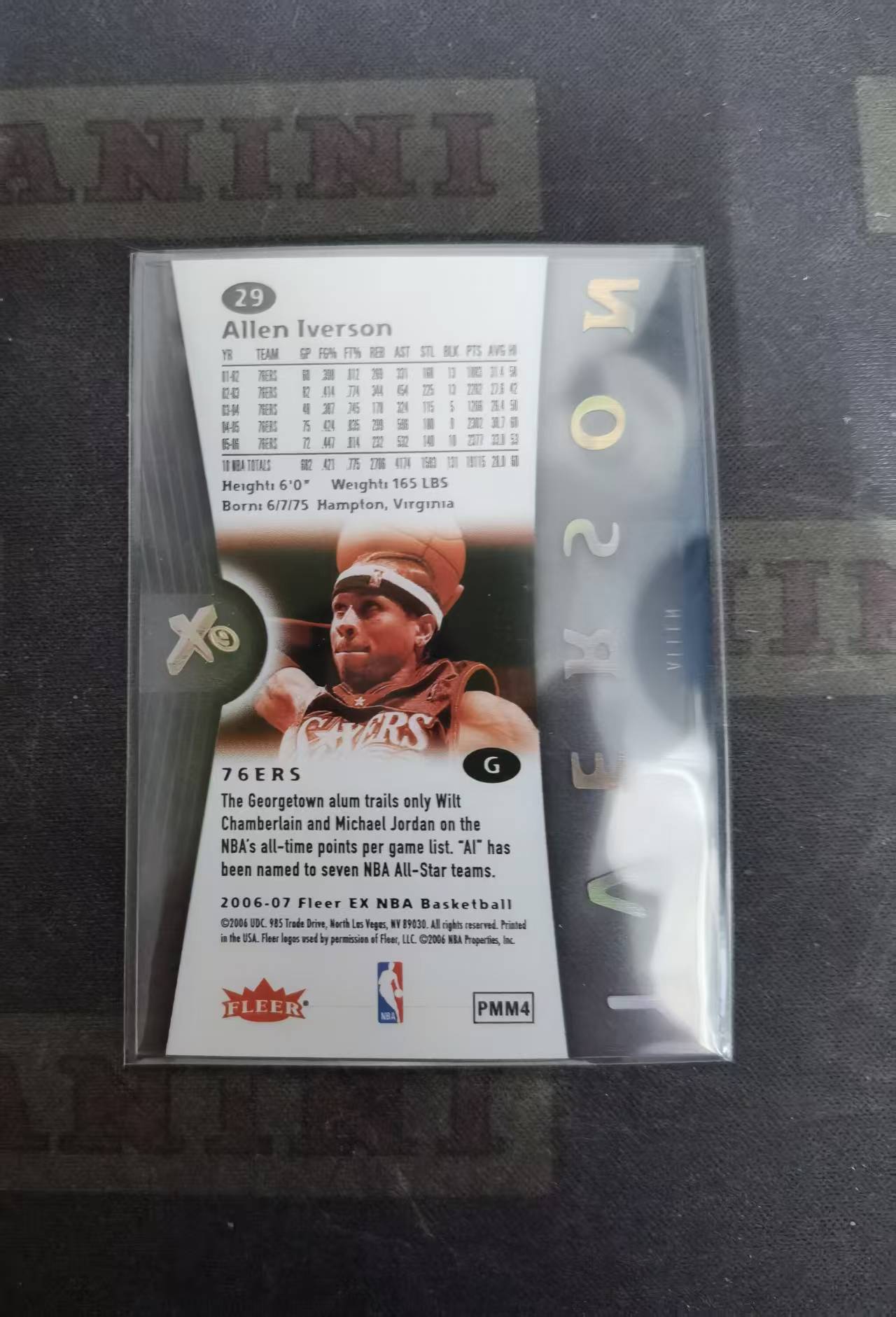 【DLDL拍卖】2006-07 Fleer EX Allen lverson 艾佛森【卡边角表面见图】