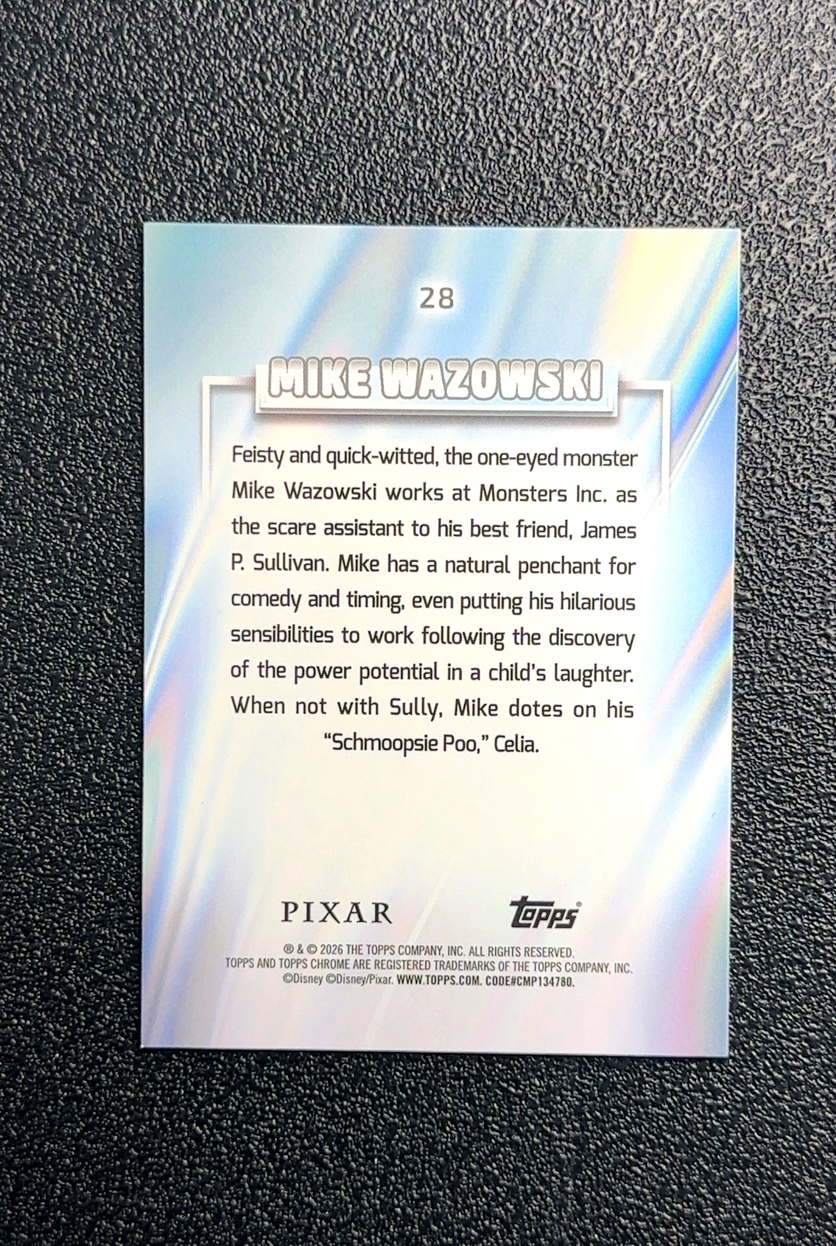 【大鱼】2026 Topps Chrome Mike Wazowski 迈克·瓦佐斯基 卡品如图 高价值 #28 0028#161
