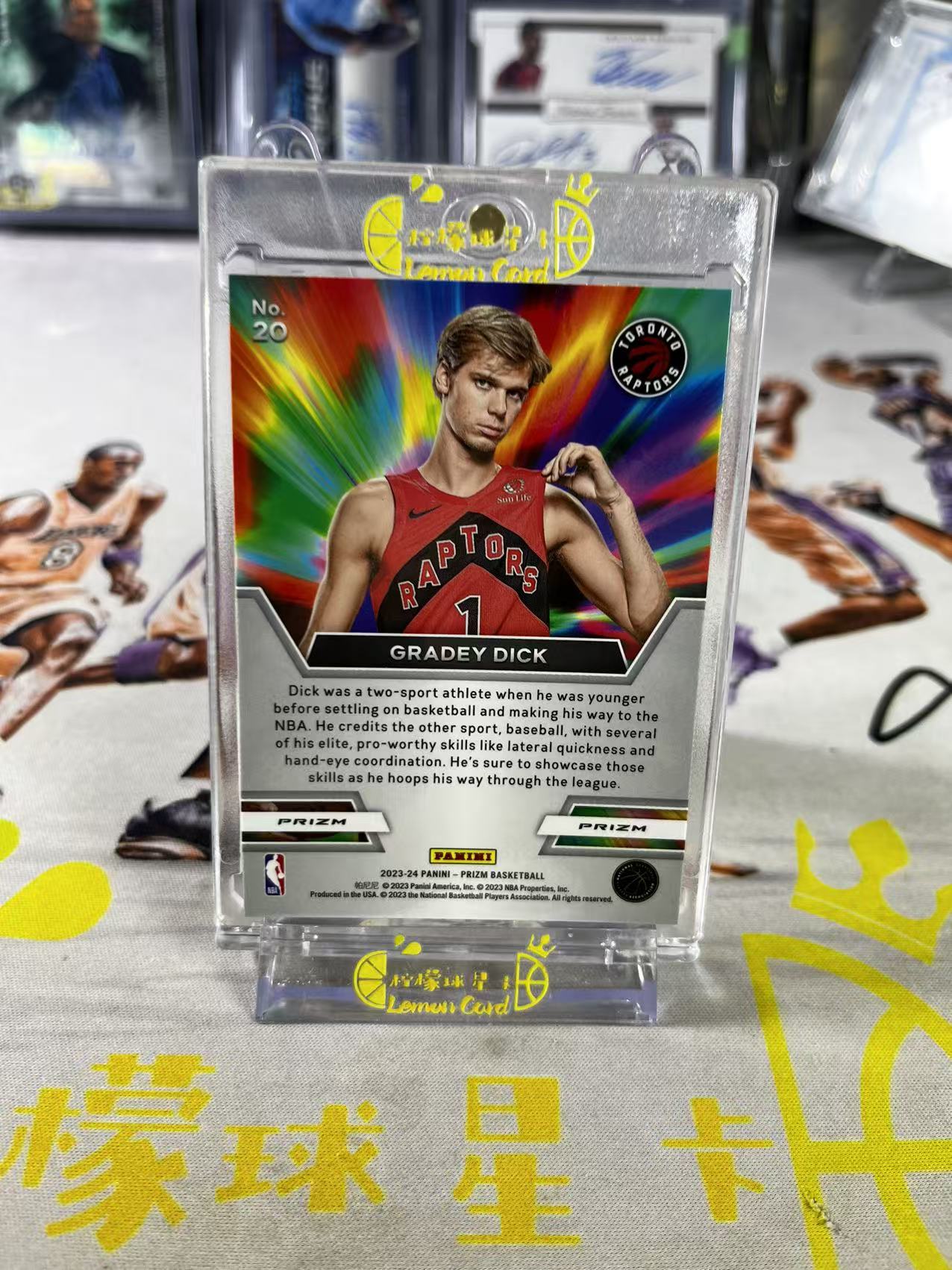 2023-24 Panini Prizm Gradey Dick 【柠檬球星卡拍卖】猛龙 格雷迪 迪克 新秀 RC 特卡 银折 折射 pz 微瑕如图 #不语