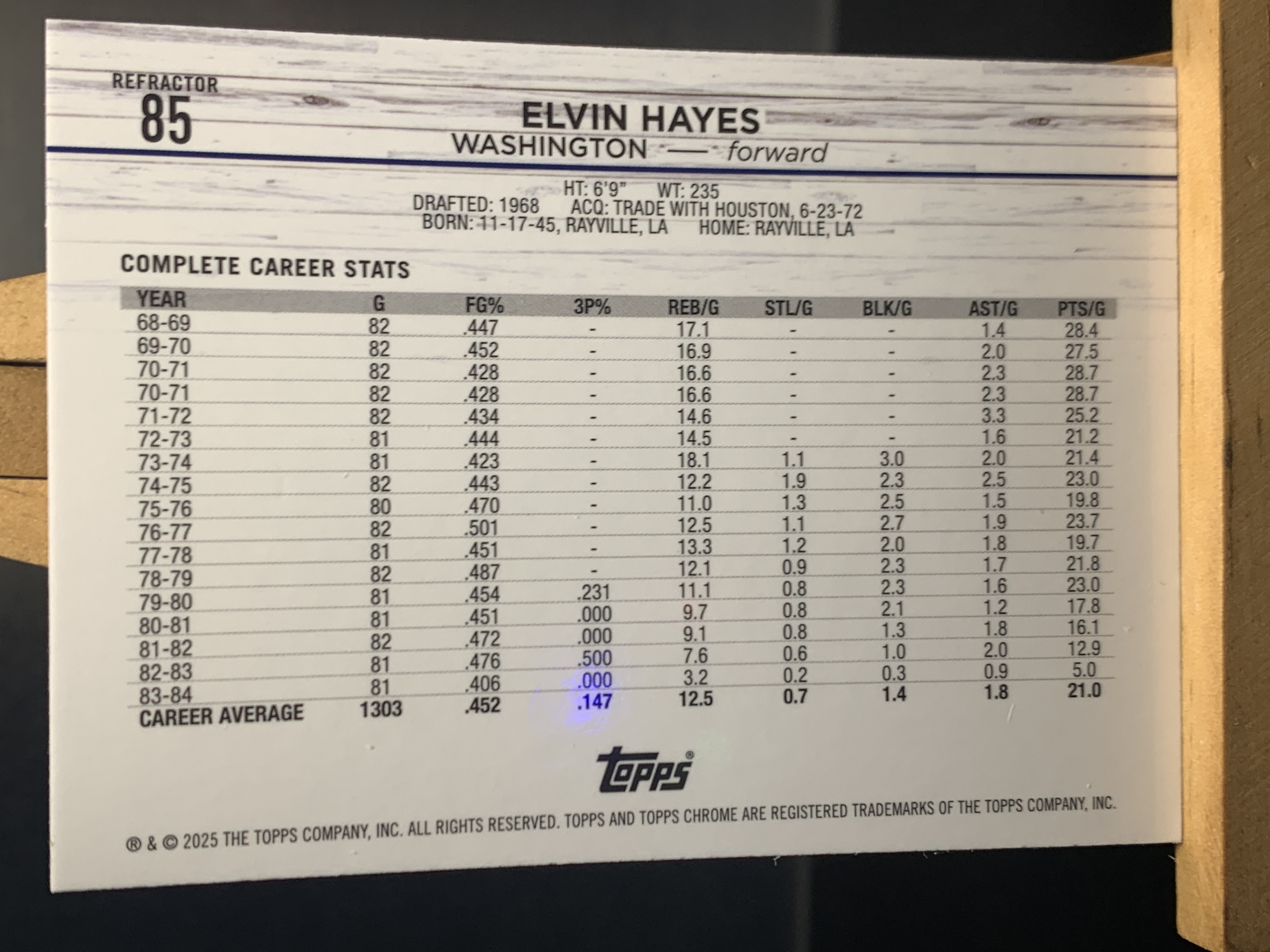 (K2) 2025 TOPPS 折射 埃尔文 海耶斯 近期大热球星 收藏必备 卡品如图 ! ! !