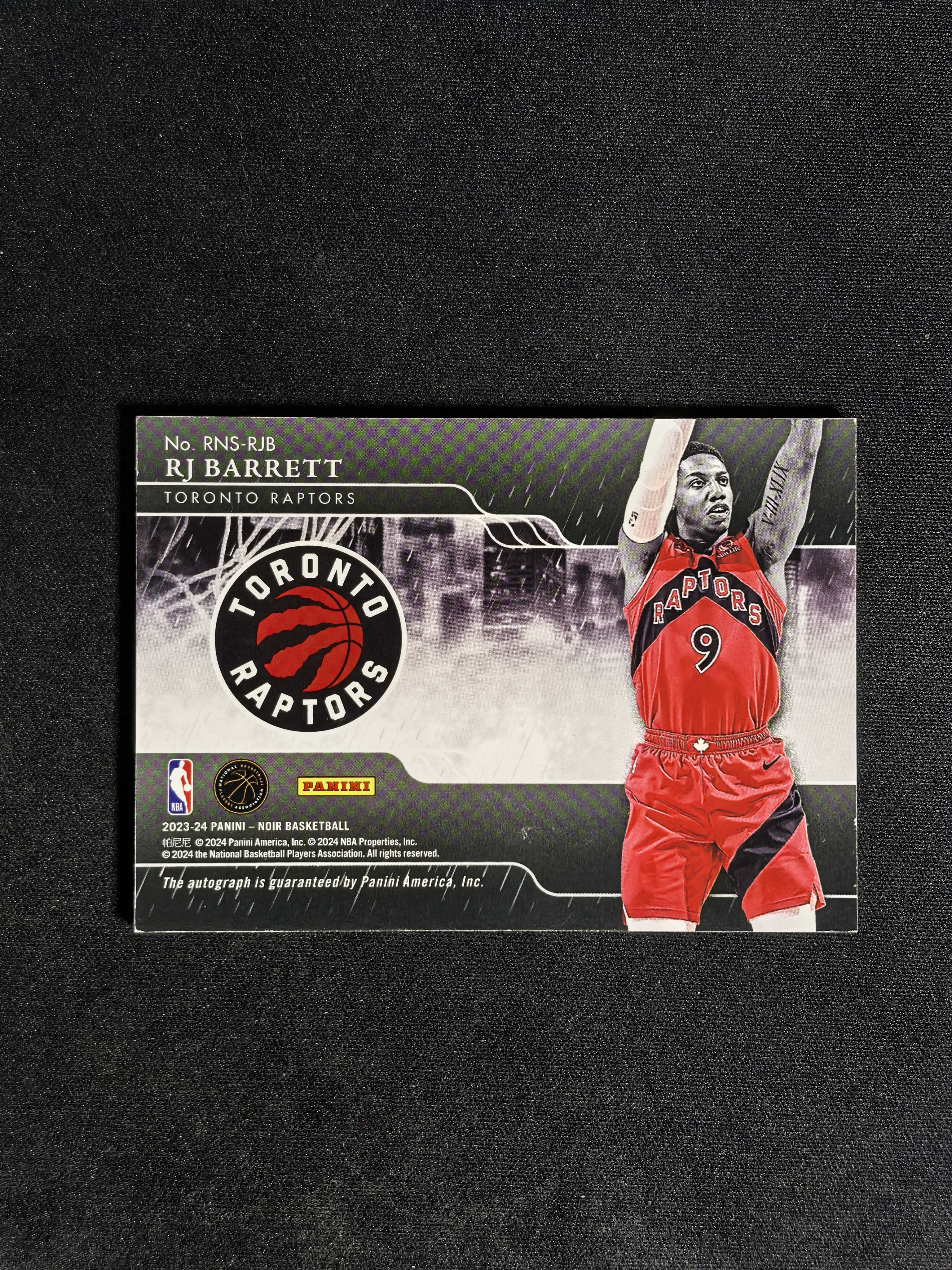 2023-24 Panini Noir R.J. Barrett RJ 巴雷特 签字 卡签 75编 诺尔 雨夜签 统治夜 猛龙 微瑕如图 卡品如图 尹 【CYT球星卡】