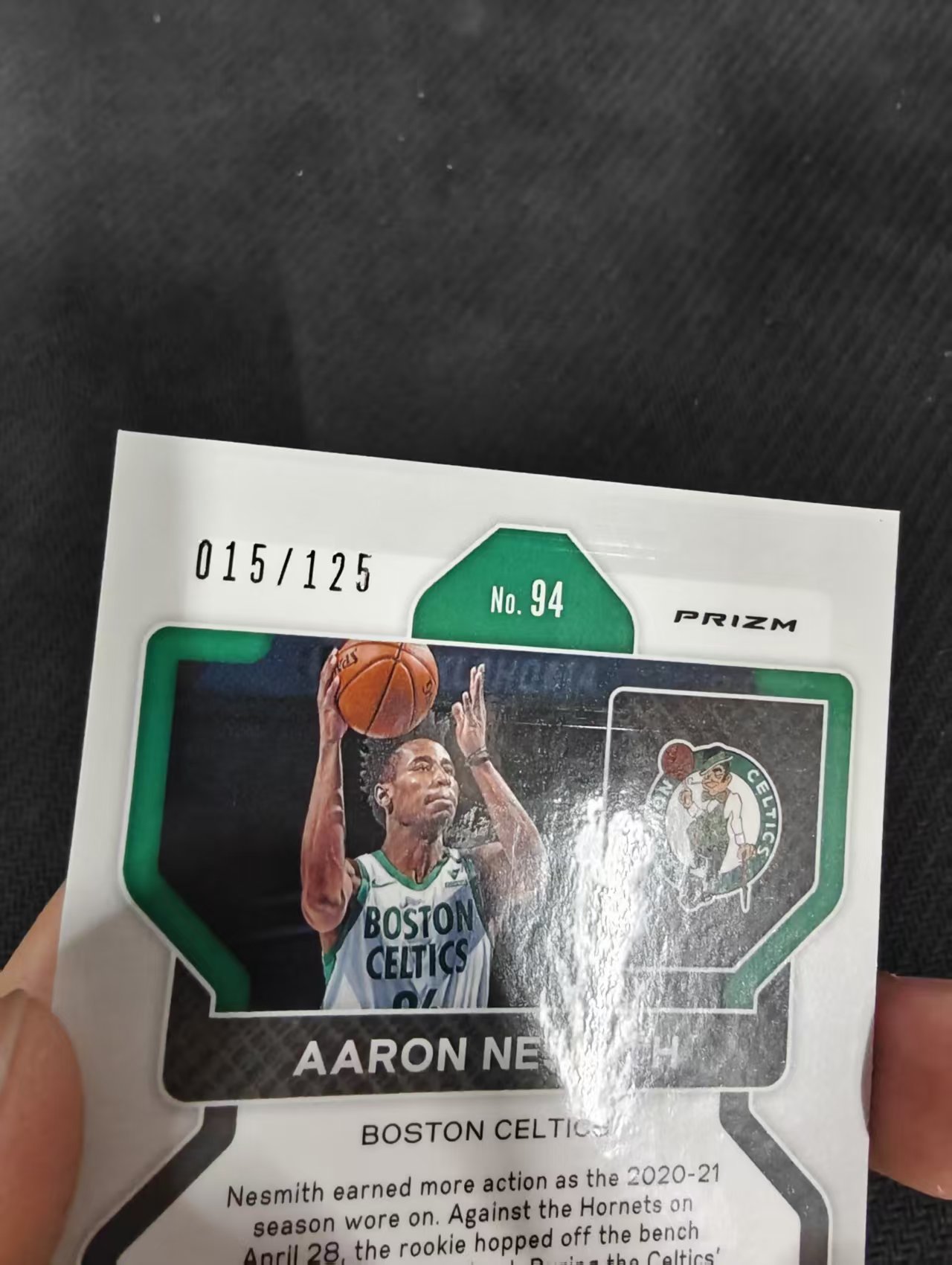 【汽水拍卖】2021-22 Panini Prizm Aaron Nesmith PZ 凯尔特人 阿隆内史密斯 蓝碎冰 125编 微瑕如图