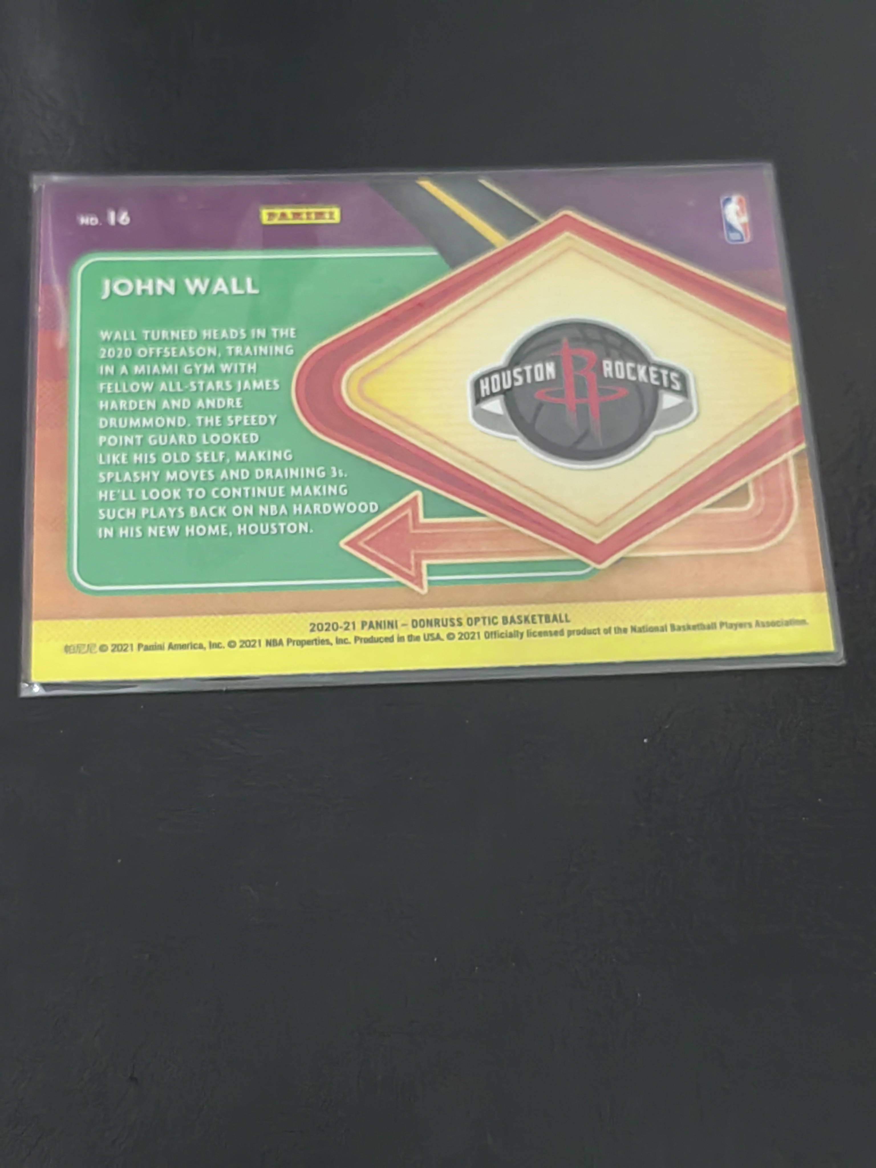 2020-21 Panini Donruss Optic John Wall OP 约翰·沃尔 快车道 横版 特卡 火箭 奇才 快船 篮 白边白角 不保卡品 卡品如图