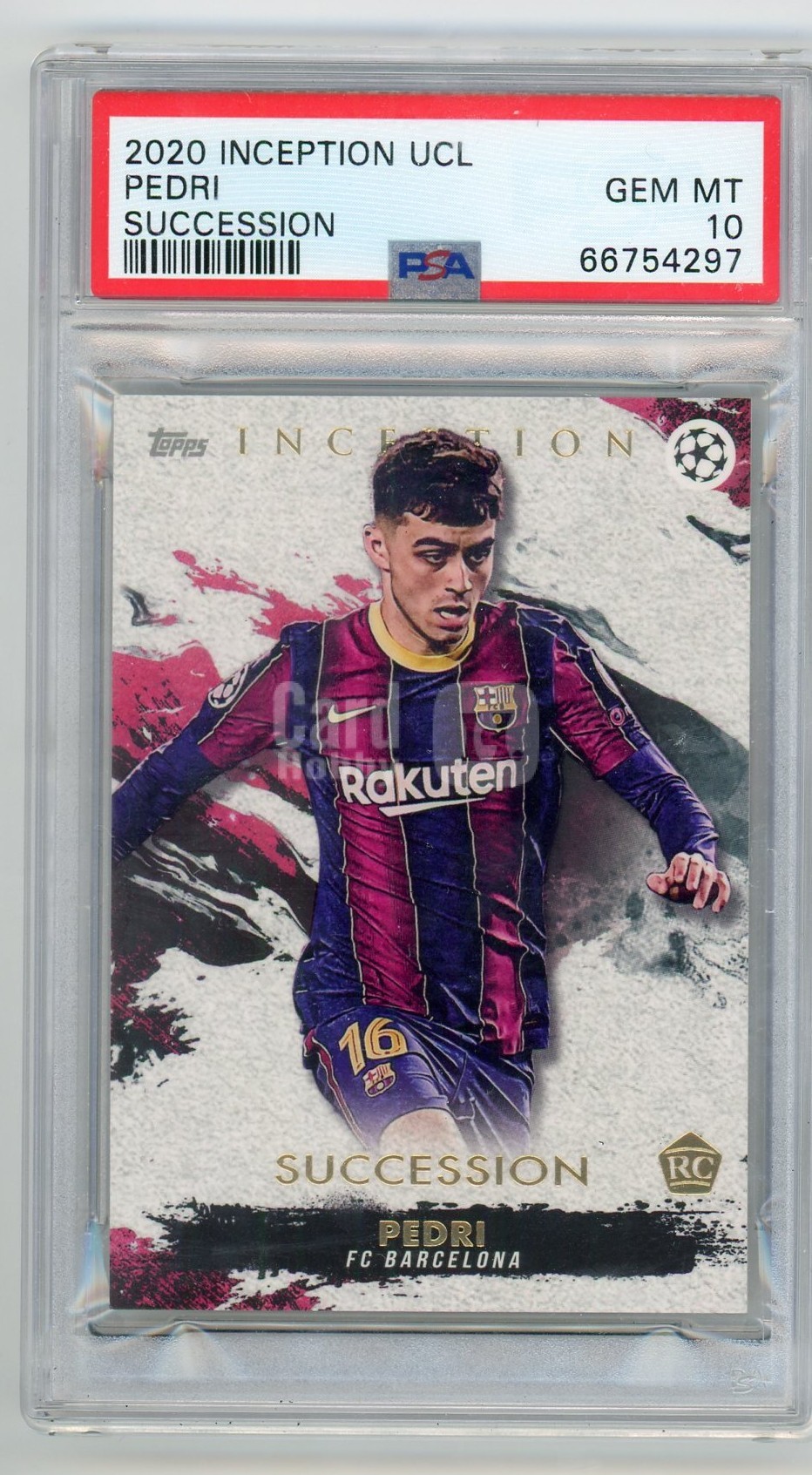 2020 Topps Inception Soccer UCL Rookie Succession Pedri FC Barcelona PSA10 托普斯 盗梦空间 足球 伦敦大学学院 新手 演替 佩德里 巴塞罗那足球俱乐部
