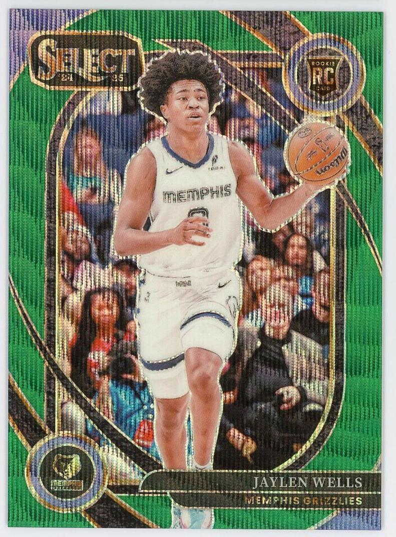 2024-25 Panini Select Jaylen Wells RC 杰伦韦尔斯 新秀 三级 50编 绿波纹折 折射 灰熊 卡品如图 1BL6/11.12