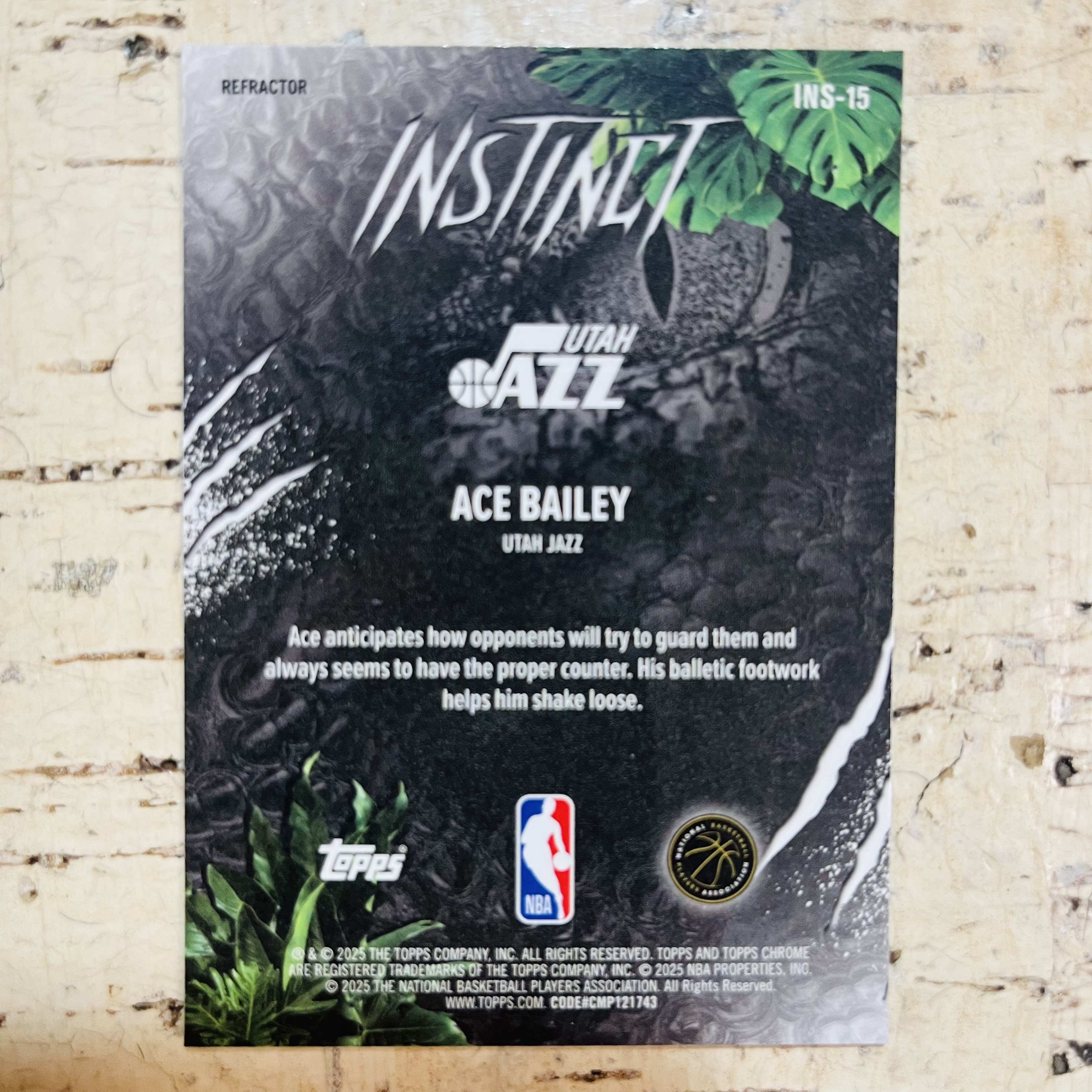 2025-26 Topps Chrome ACE Bailey RC 新秀 爵士 艾斯 贝利 正银折 银折射 instinct 本能 爪痕 特卡 第1张【小卡迷拍卖 可累积半年】