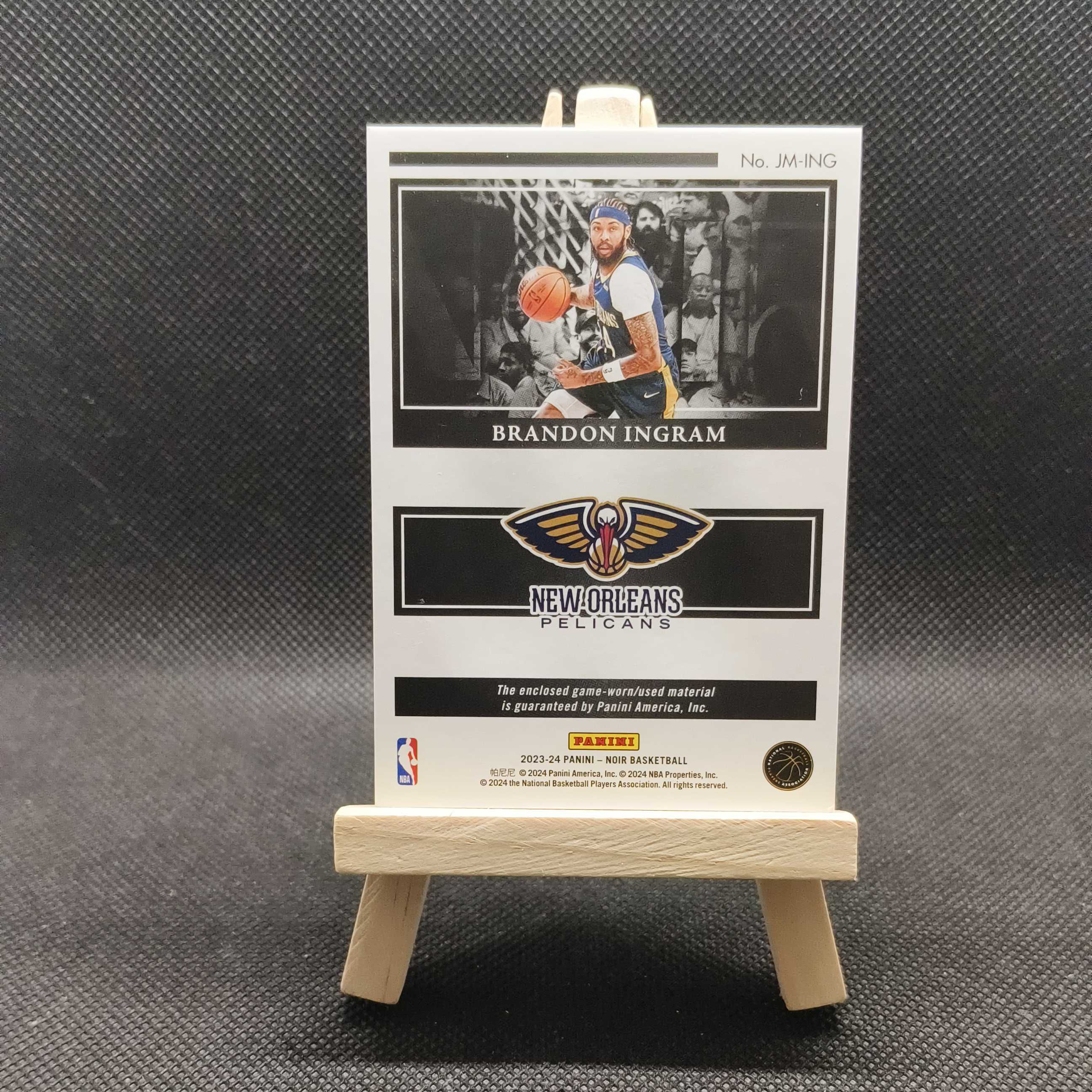 2023-24 Panini Noir Brandon Ingram 莺歌 英格拉姆 猛龙 鹈鹕 67/99编 大窗物料 亲穿球衣切割 好系列 猛龙队 无签字 值得收藏