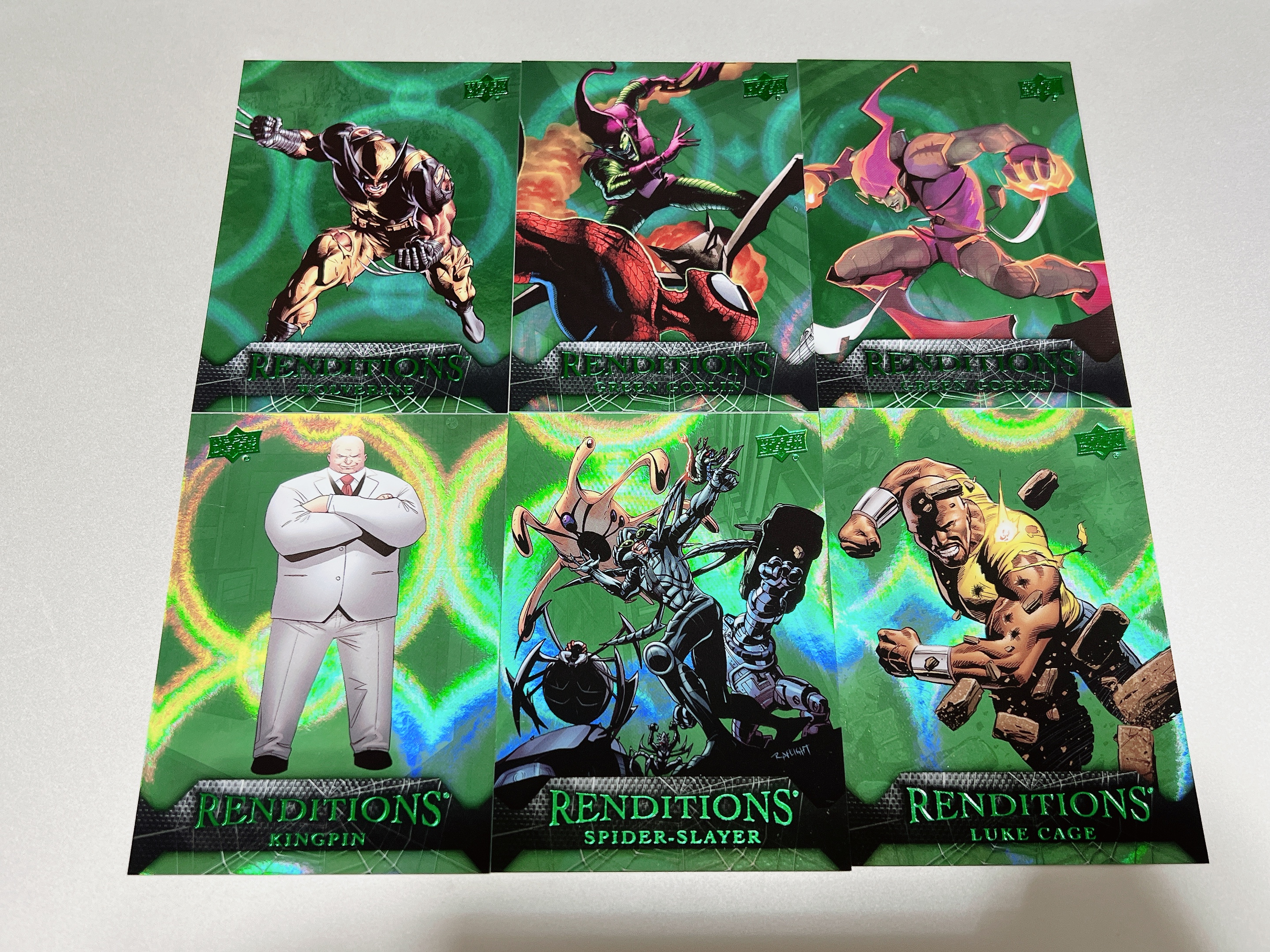 2024 Upper Deck Marvel (MCU) renditions 漫威 蜘蛛侠 演绎 金刚狼 绿魔 金并 蜘蛛侠杀手 卢克凯奇 /399 6张打包 品相如图 #5