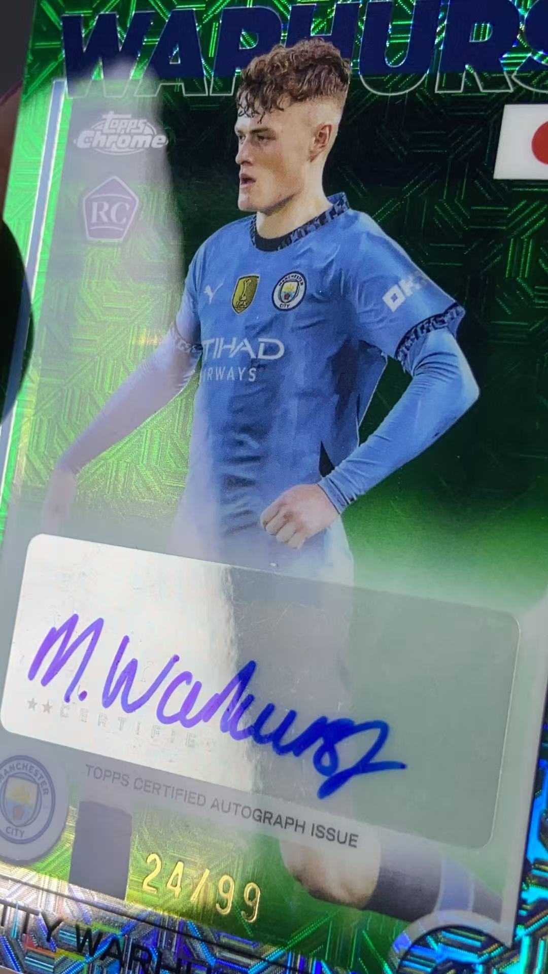 2025 Topps Chrome MATTY WARHURST 樱桃小白 欧战 签字 99编 马蒂 沃赫斯特 绿折 绿mojo折 绿迷宫折 曼城 樱花日版tc 卡品不保 默认微瑕 收藏必备【许克】