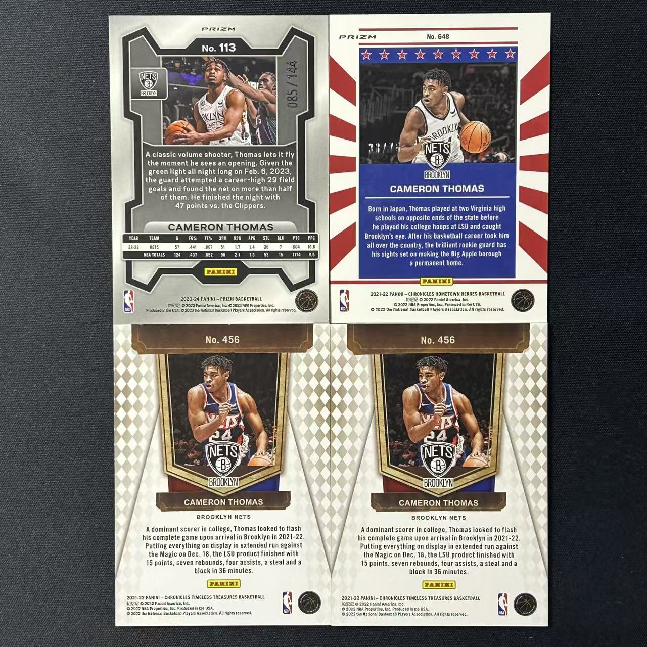 【阿泽代卖】2023-24 Panini Cameron Thomas 篮网 新秀 RC 卡梅伦 托马斯 /144编 /75编 /249编 /99编 折射 蓝泡泡折 橙折 带编 打包 细节如图-土曾