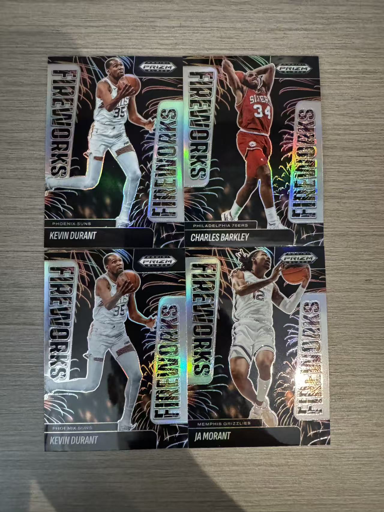 2024-25 Panini Prizm Black Ja Morant 贾 莫兰特 凯文 杜兰特 飞猪 巴克利 fireworks 烟花特卡银折 打包 选图精美 卡品如图 凑套收藏