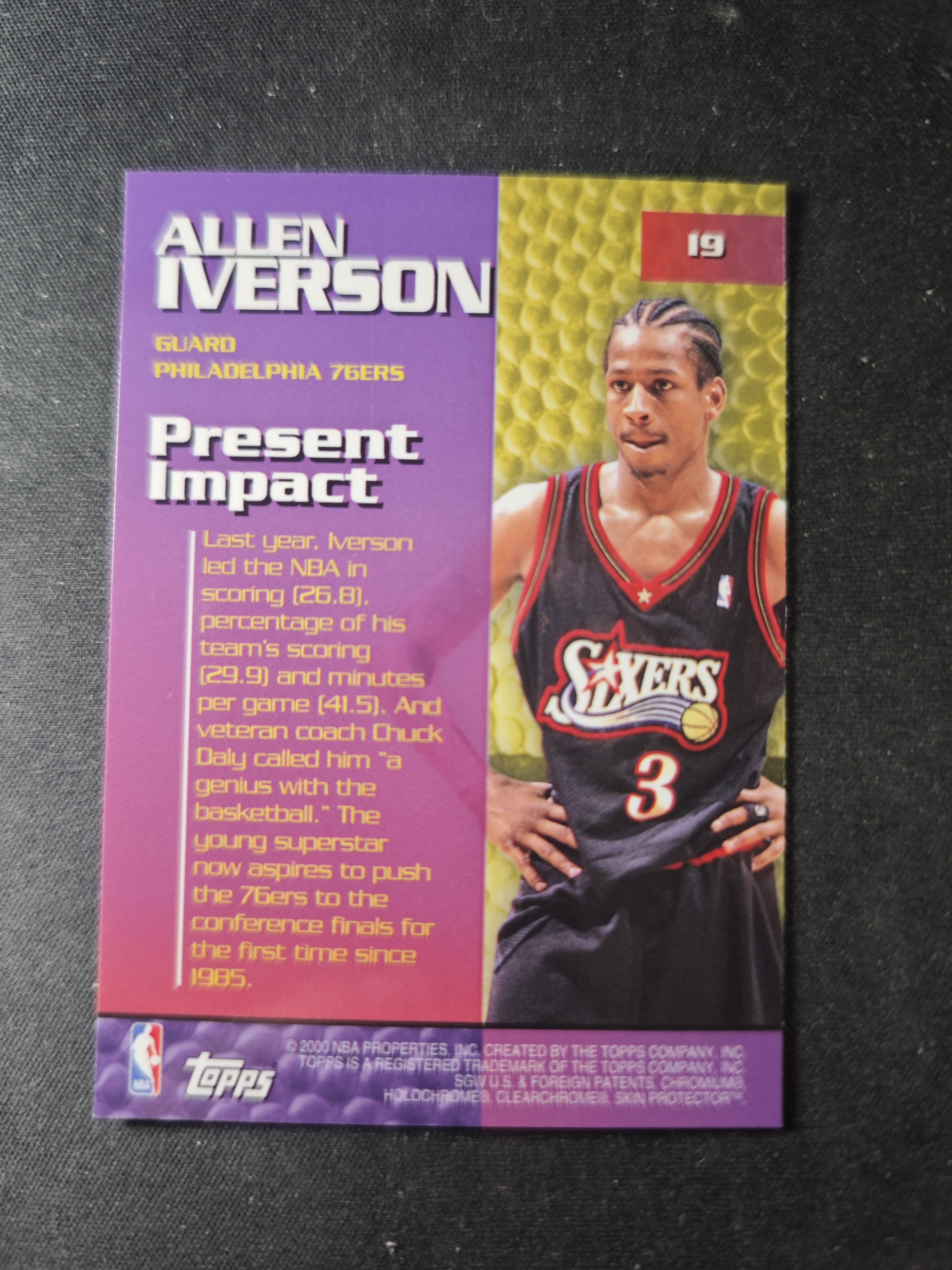 【蛤蟆特卖】阿伦 艾弗森 答案 2000 TOPPS 经典反光设计 绝版好卡 稀有老特 选图超帅 边角微瑕 卡品如图 专收必备!