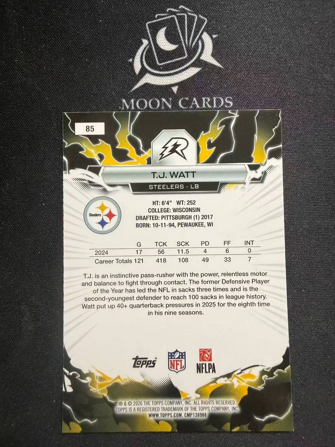 【梦卡拍卖】2026 Topps Resurgence 复兴 橄榄球 NFL T.J. WATT T.J. 瓦特 199编 折射 细节如图 #Ci# Xja哥