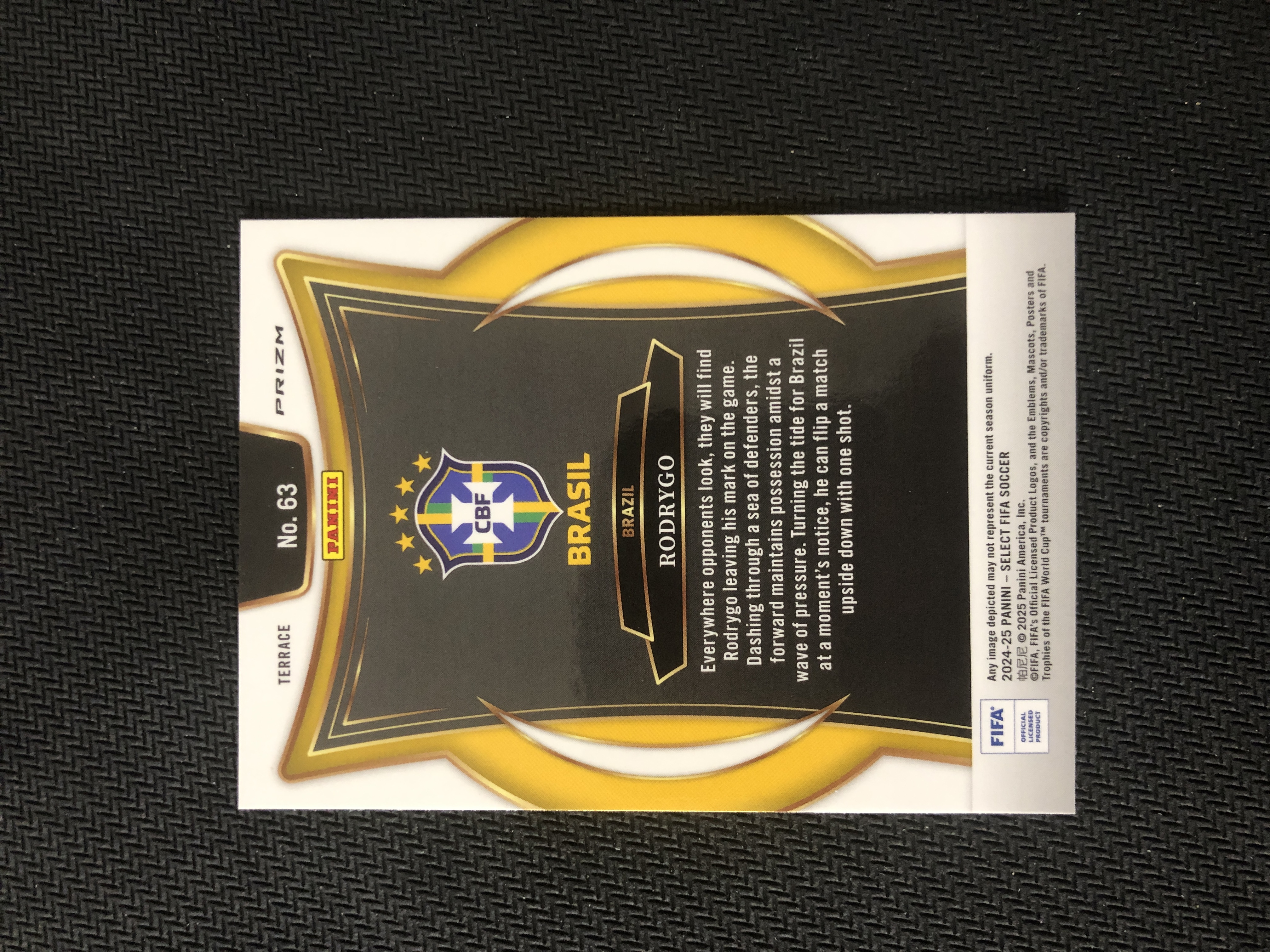 2024-25 Panini Select Rodrygo FIFA 巴西 罗德里戈 大比例 蓝折 瑕疵看图 (MFC)