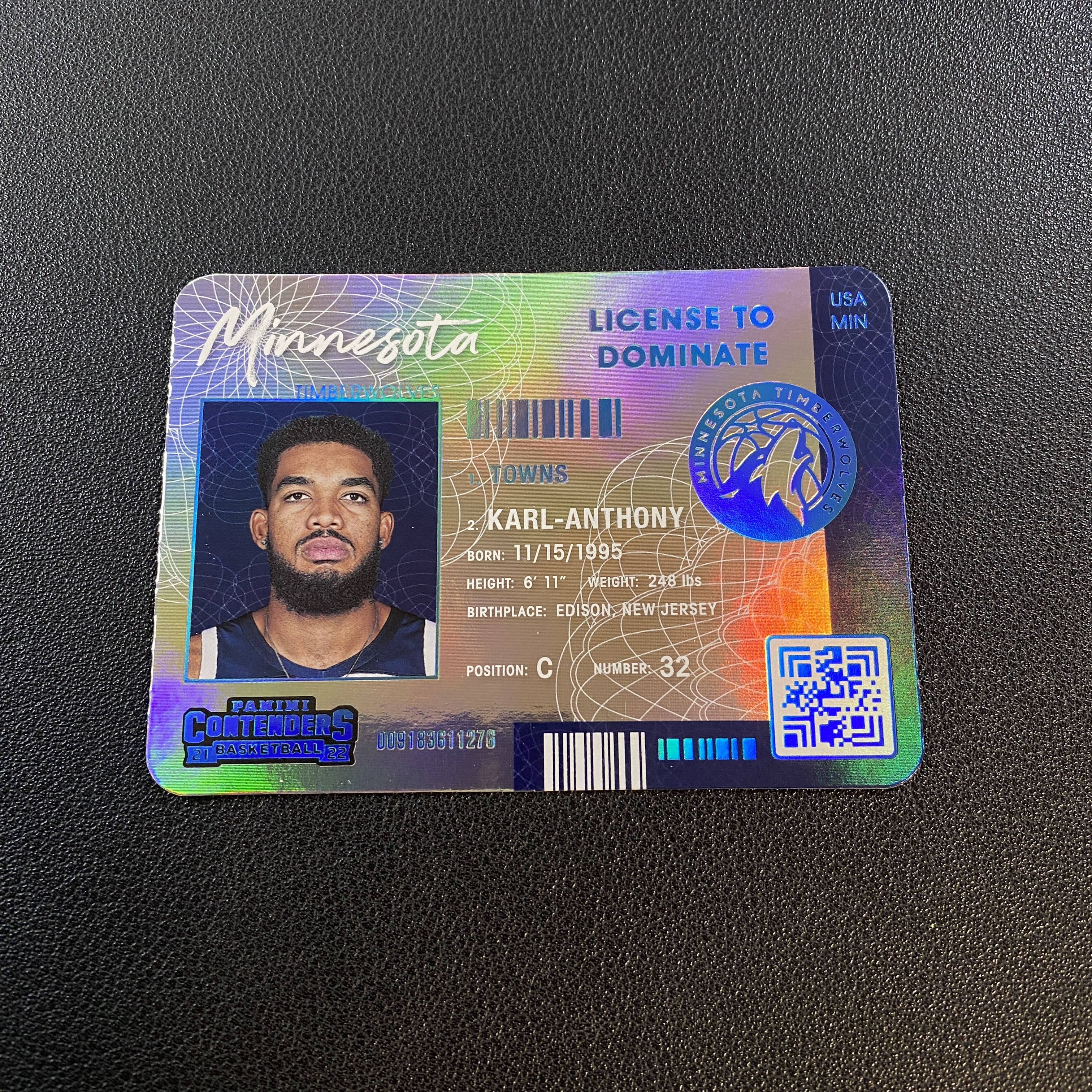 2021-22 Panini Contenders Karl Anthony Towns 森林狼 唐斯 球票 大比例 SSP 护照 特卡 瑕疵见图 晚风-10【伦子速拍·超低0费率】