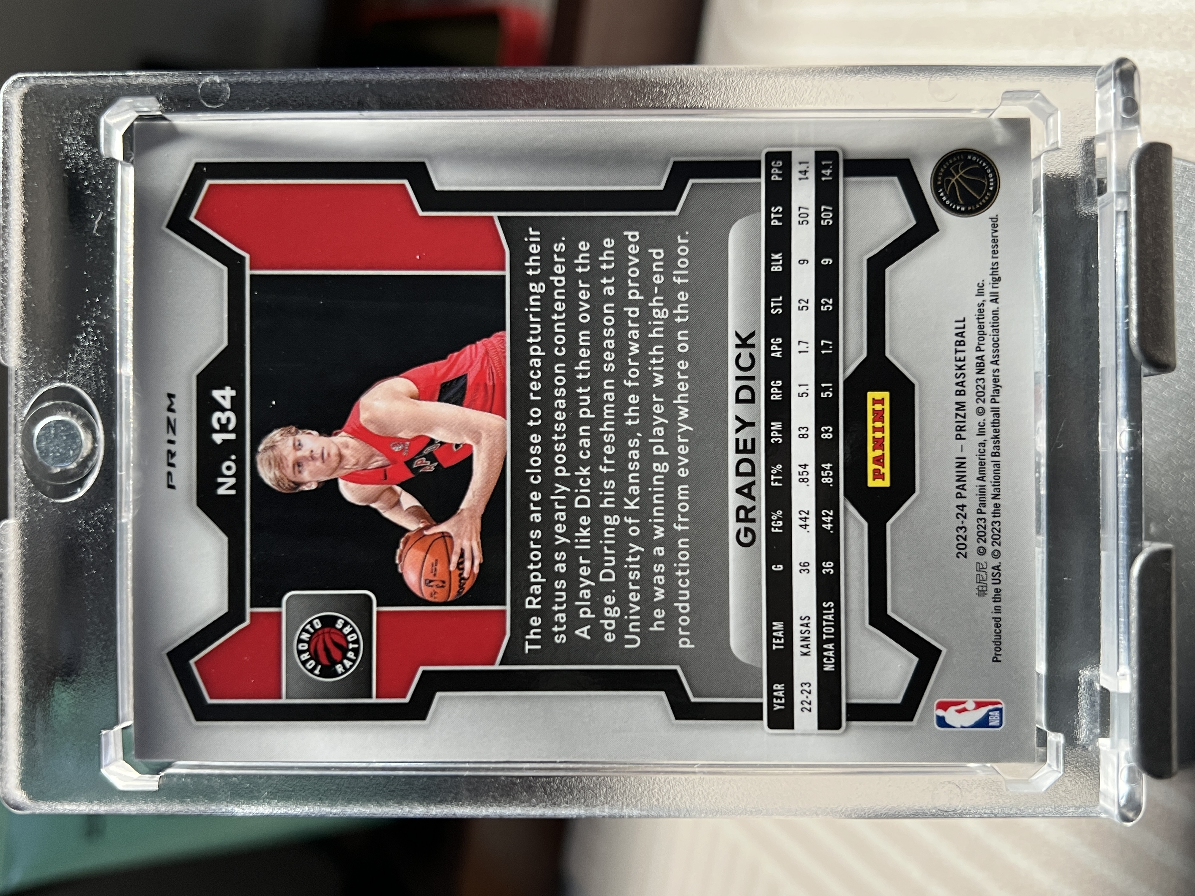2023-24 Panini Prizm Gradey Dick RC 格雷迪 迪克 牛子哥 新秀 粉碎冰 多伦多猛龙
