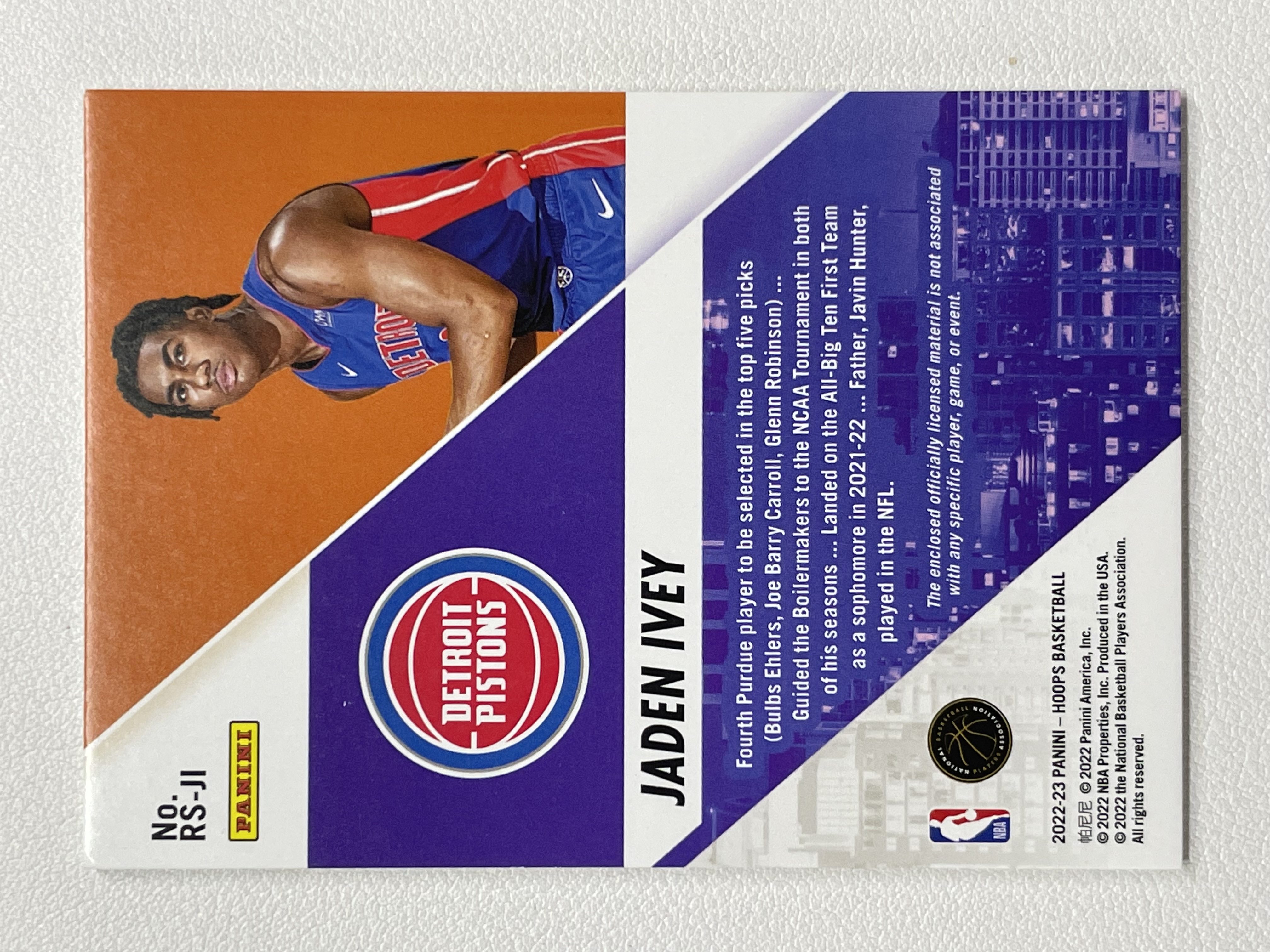 【天秤座拍卖到卡预付85%】2022-23 Hoops 活塞 Jaden Ivey 杰登 艾维 新秀 rc 球衣 卡品如图 实卡好看 收藏必备※花儿最美