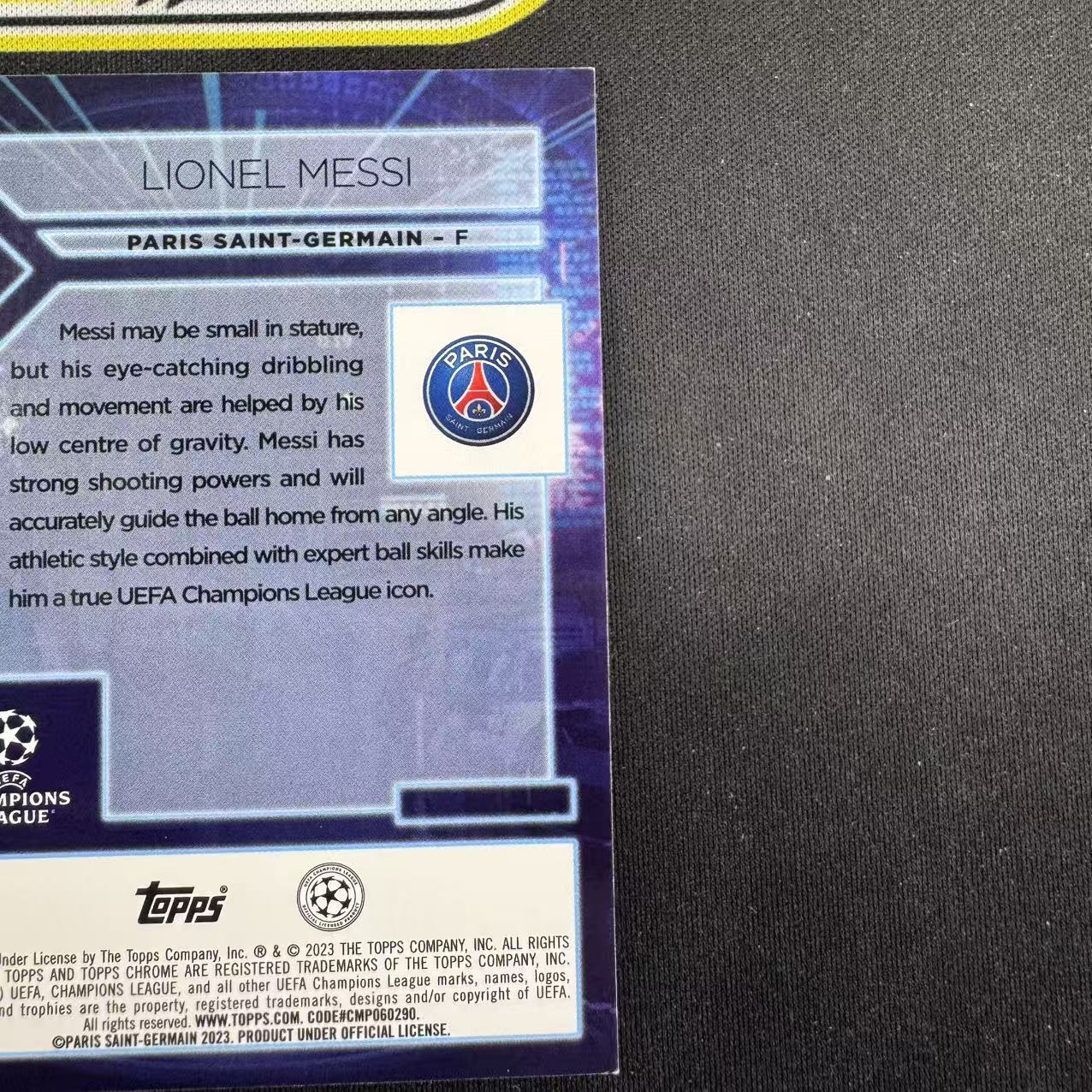 2022-23 Topps Chrome Lionel Messi 欧冠TC 梅西 梅球王 标本特卡 银折 巴黎 微瑕如图(OSORA)