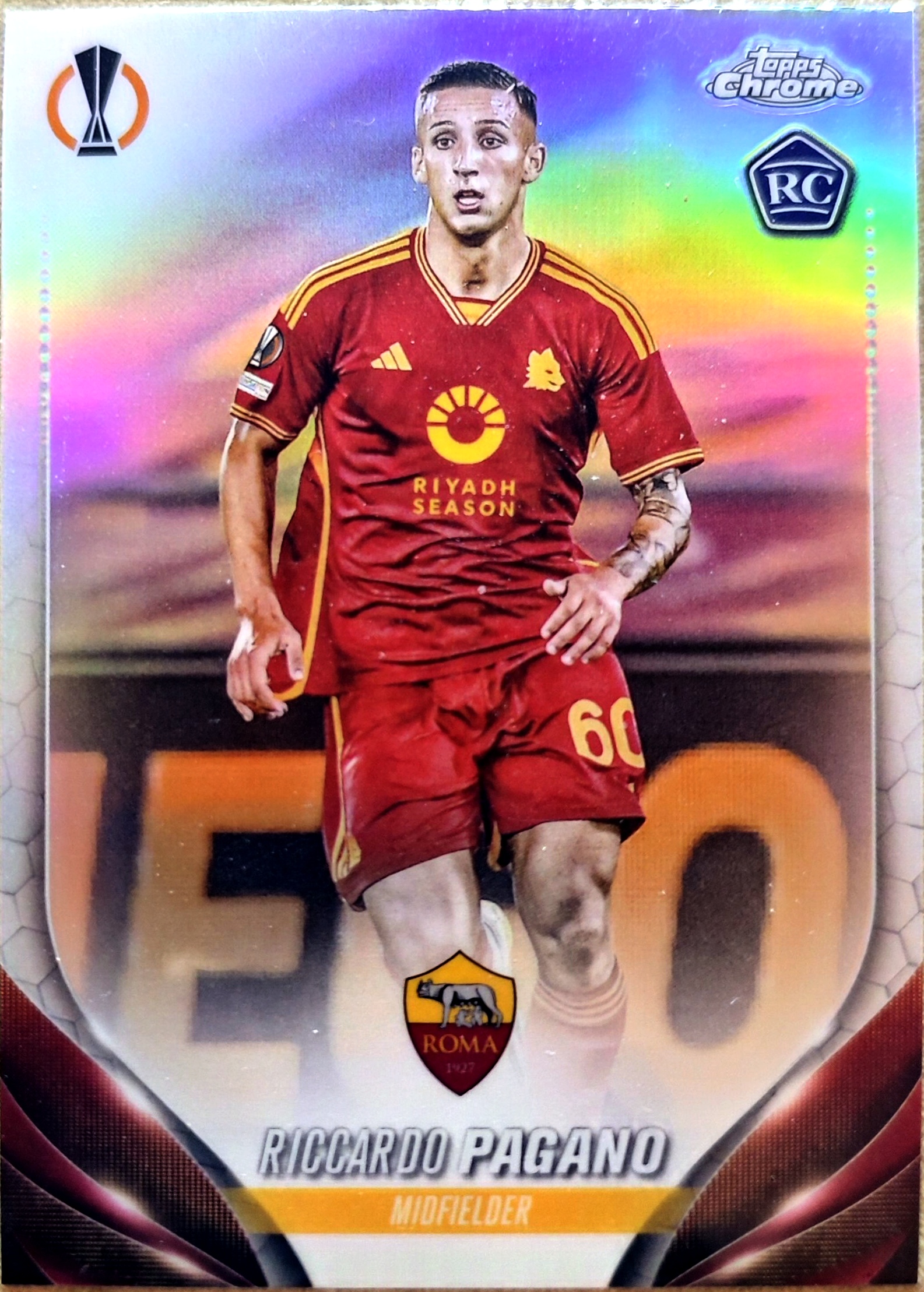 2023 Topps Chrome Riccardo Pagano 里卡尔多 帕加诺 新秀RC 罗马 银折