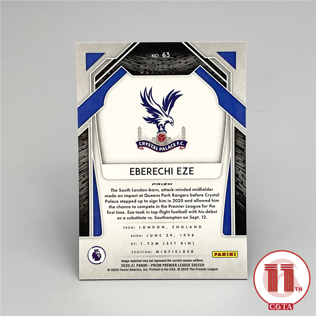 【CGTA 同背号】2020-21 Panini 英超Prizm 水晶宫 埃泽 RC新秀 025/135编 同背 红mojo折base #63 英格兰 阿森纳 Eberechi Eze 越秀山2658573 #mtr#