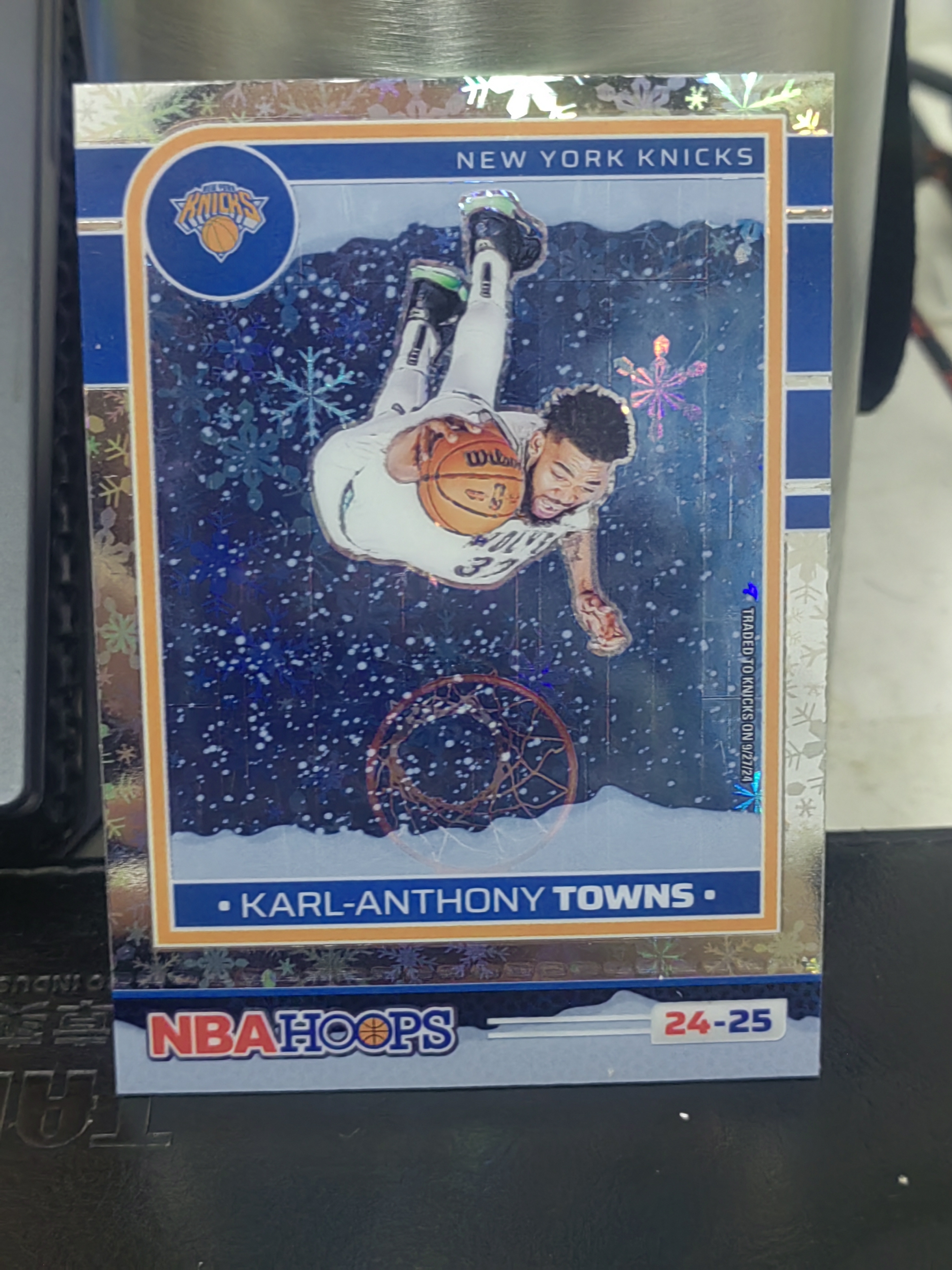 2024-25 Panini Hoops Karl-Anthony Towns Hoops 雪花折 卡尔 安东尼 唐斯 尼克斯 篮 白边白角 不保卡品 卡品如图