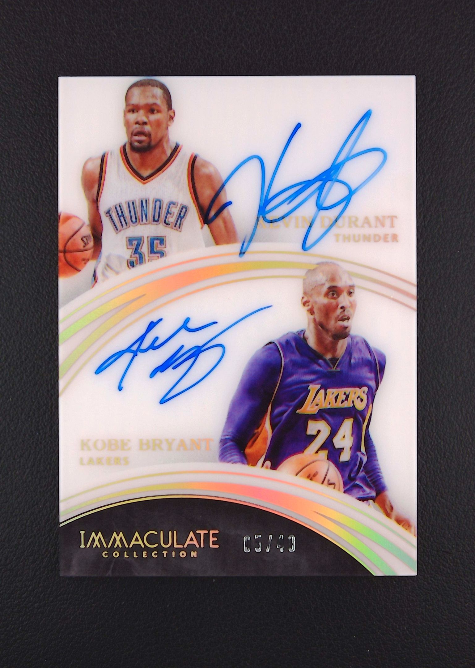 【古都代拍精品】 2015-16 Panini Immaculate Kobe Bryant 湖人 科比 布莱恩特 雷霆 Kevin Durant 凯文 杜兰特 49编 镜面 双签 卡签 签字 微瑕如图 得分王双签 值得收藏#61 #HY