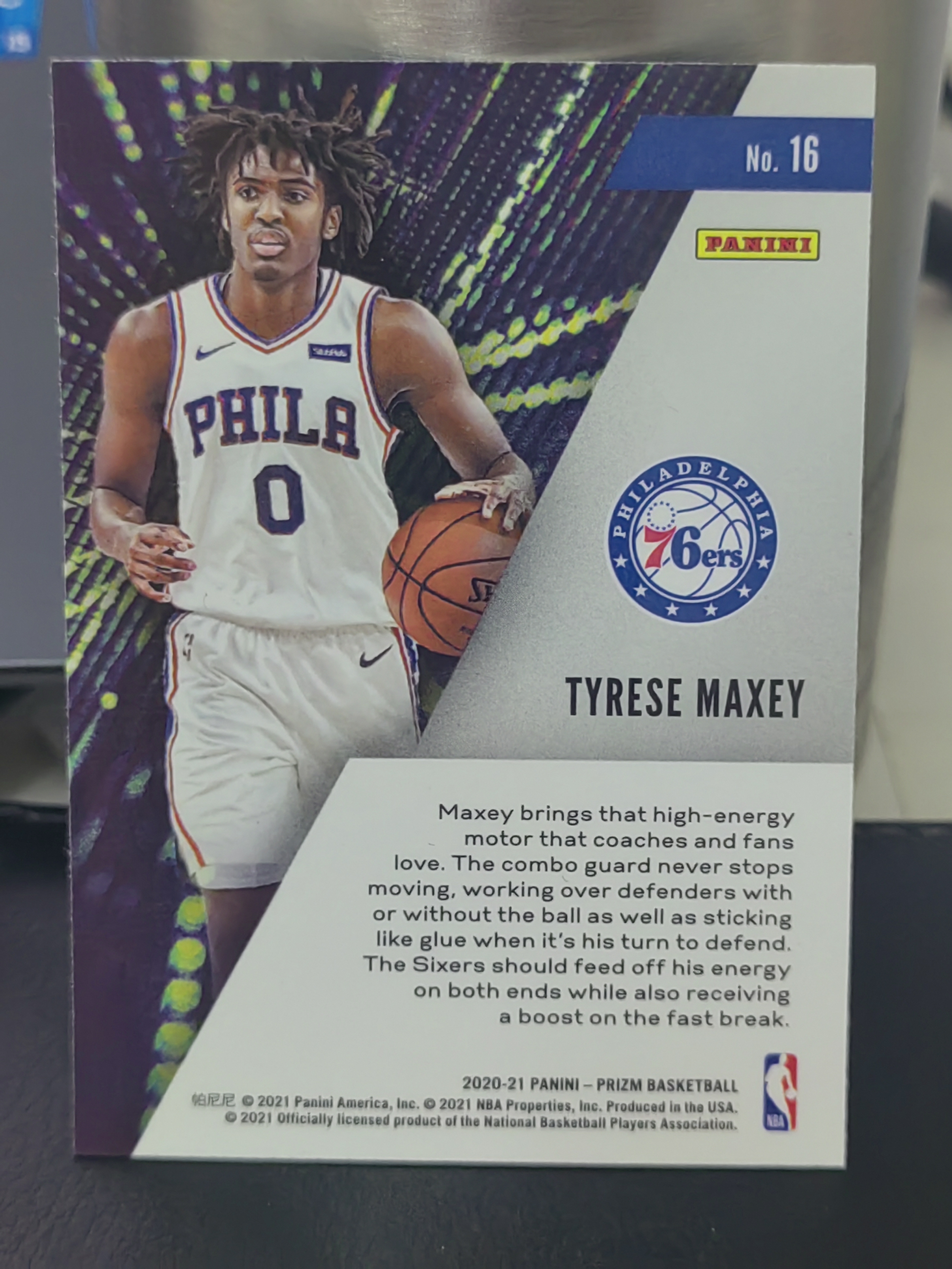 2020-21 Panini PRIZM Tyrese Maxey RC PZ 新秀 泰雷斯马克西 76人 INSTANT IMPACT 即时影响力 特卡 篮 白边白角 不保卡品 卡品如图