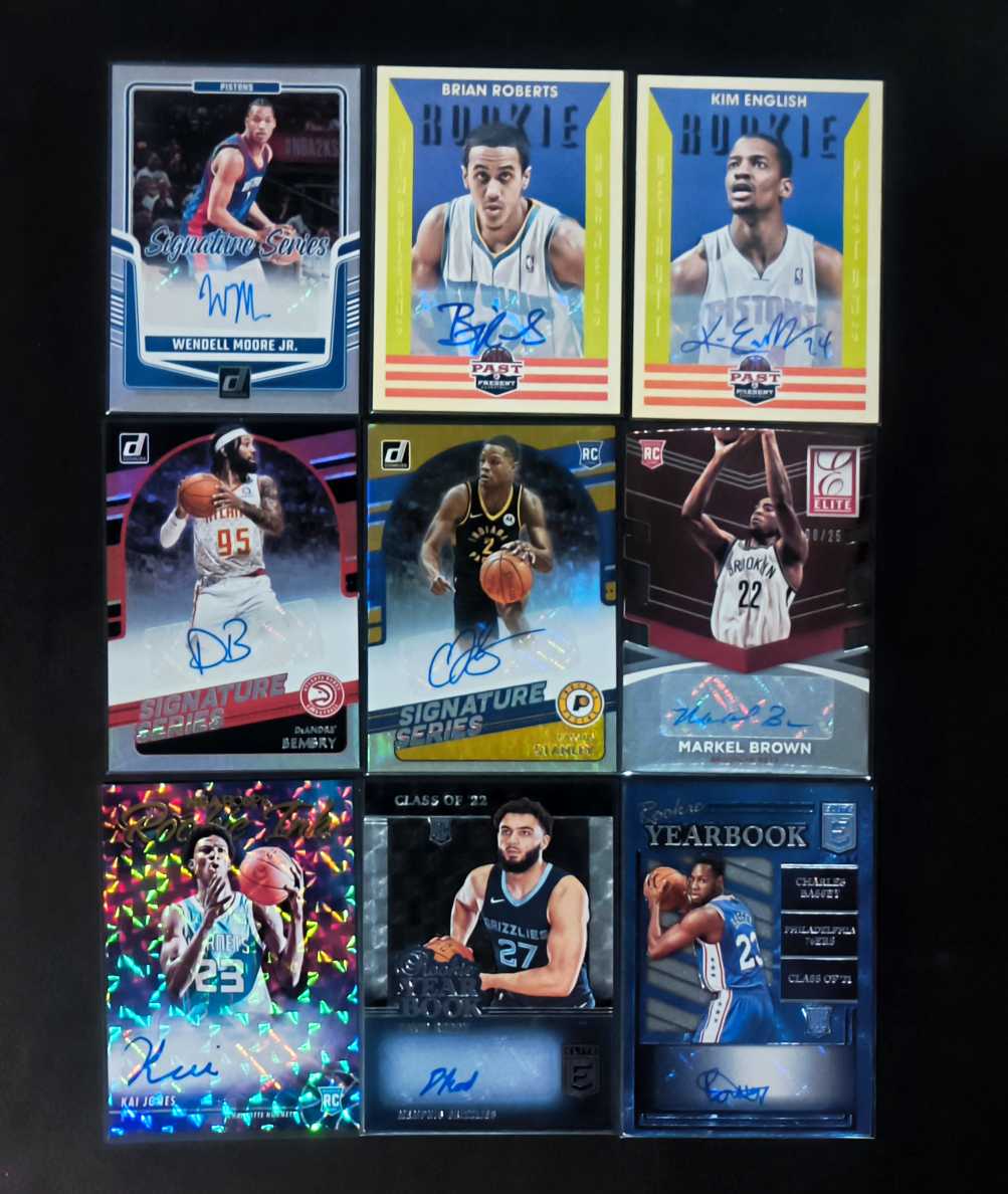2021 Panini Donruss DeAndre Bembry 德安德烈-本布里 小温德尔-摩尔 凯-琼斯 大卫-罗迪 马克尔-布朗 斯坦利 巴锡 签字 贴签 带编 限量 9张lot 打包