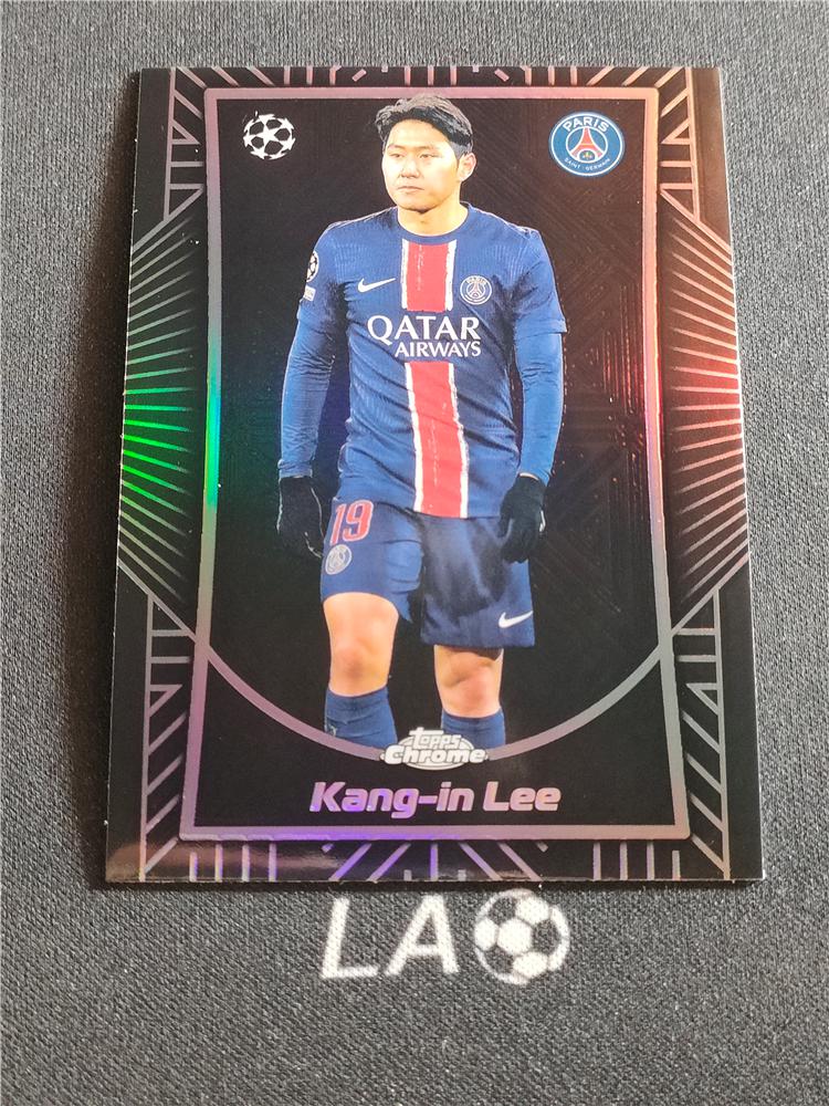 【LA足球】2024-25 Topps Chrome 欧战 Kang In Lee 巴黎圣日耳曼 李康仁 大比例 箱货 暗影蚀刻 特卡 微瑕如图 莱恩V14