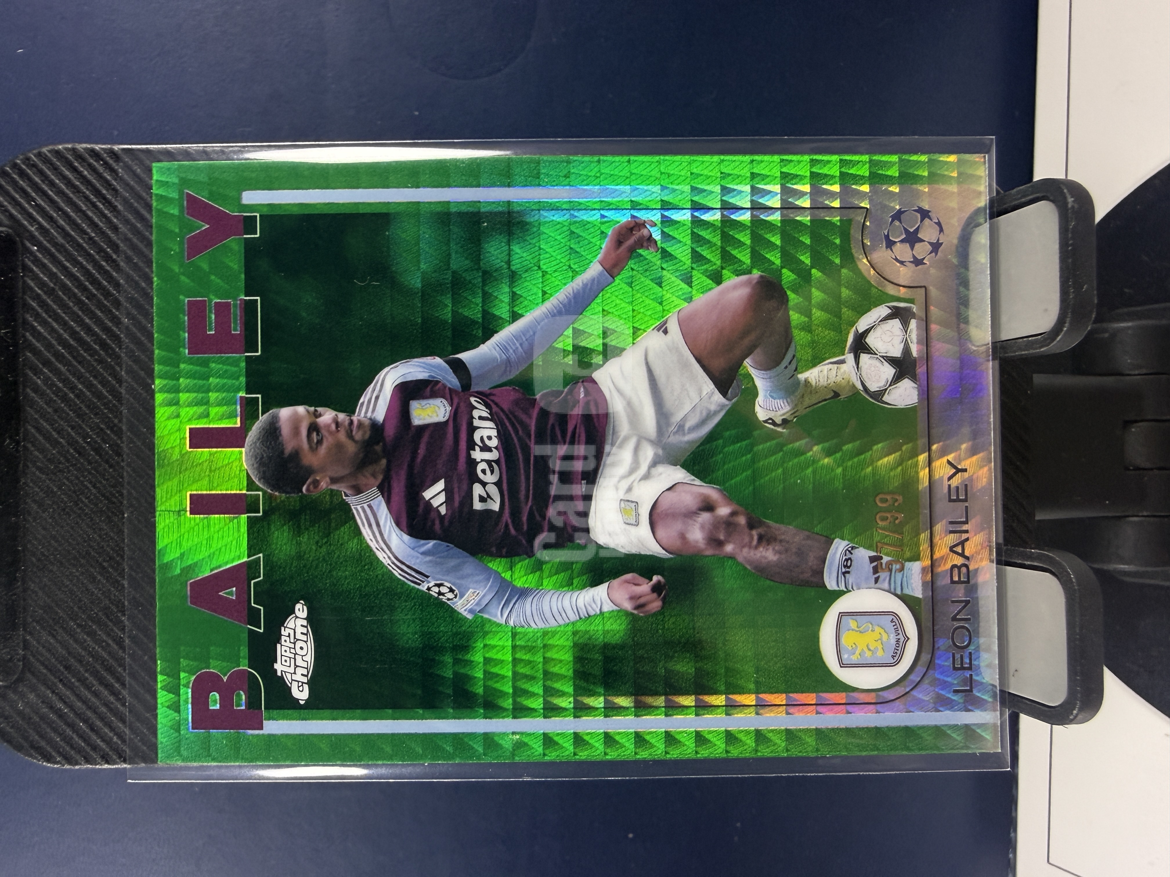 2024-25 Topps Chrome Leon Bailey TC 欧冠 阿斯顿维拉 拜利 绿折 折射 99编 收藏必备 (沸腾)