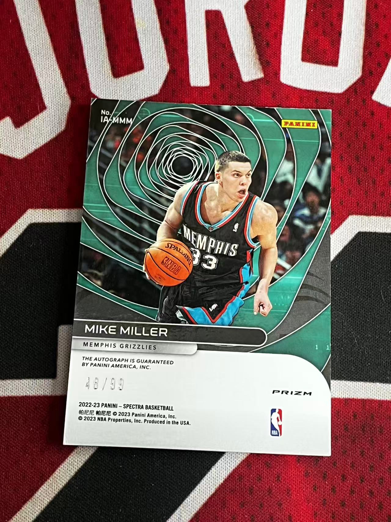 【接寄拍】2022-23 PANINI SPECTRA 光谱系列 灰熊名宿 神射手 迈克米勒 99编 签字卡 ICONS签 银折 折射 专收凑套必备【烂臭嘴拍卖】