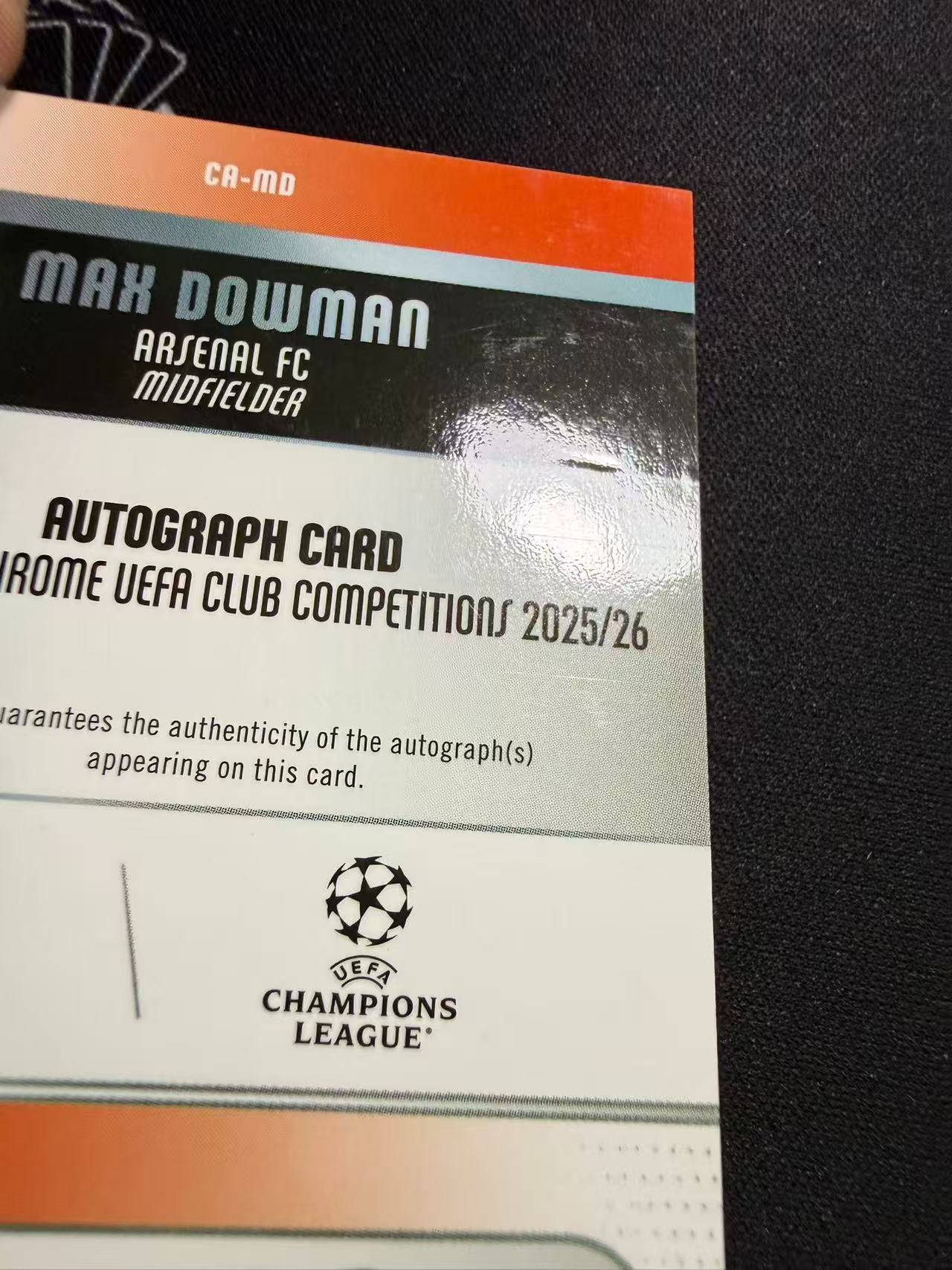 【梦卡拍卖】 2025-26 Topps Chroem Max Dowman 新秀 马克斯 道曼 银折 折射 签字 细节如图 #Ci# 三金喵姐